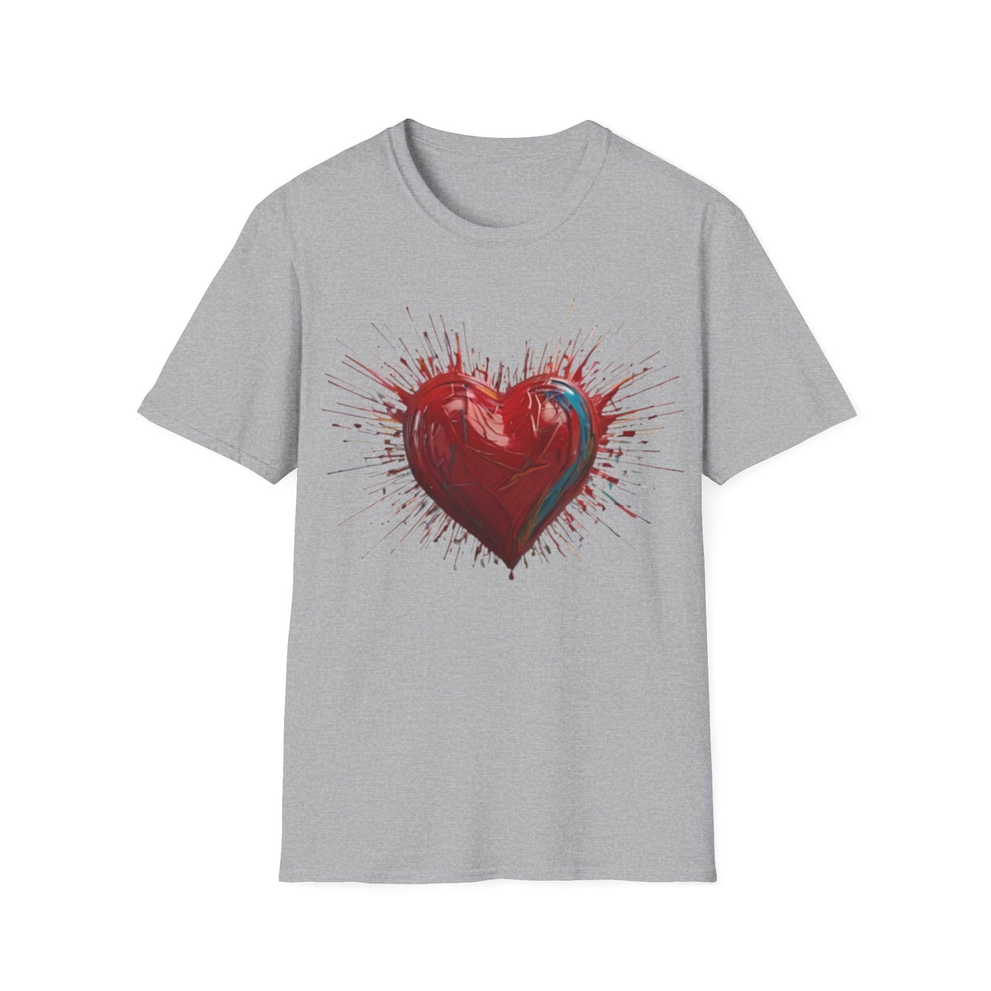 Messy Red Exploding Love Heart - Unisex T-Shirt