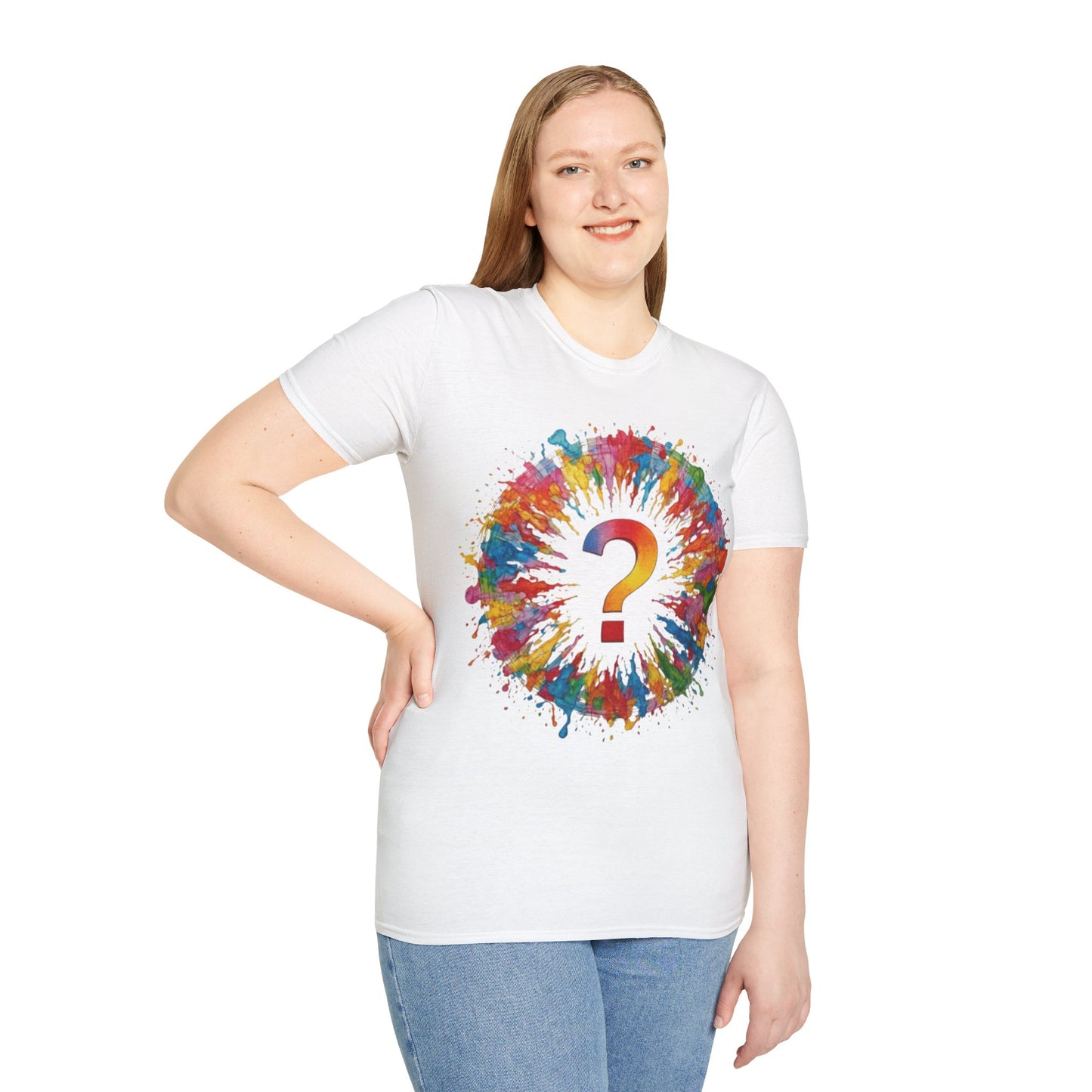 Colourful Messy Question Mark - Unisex T-Shirt