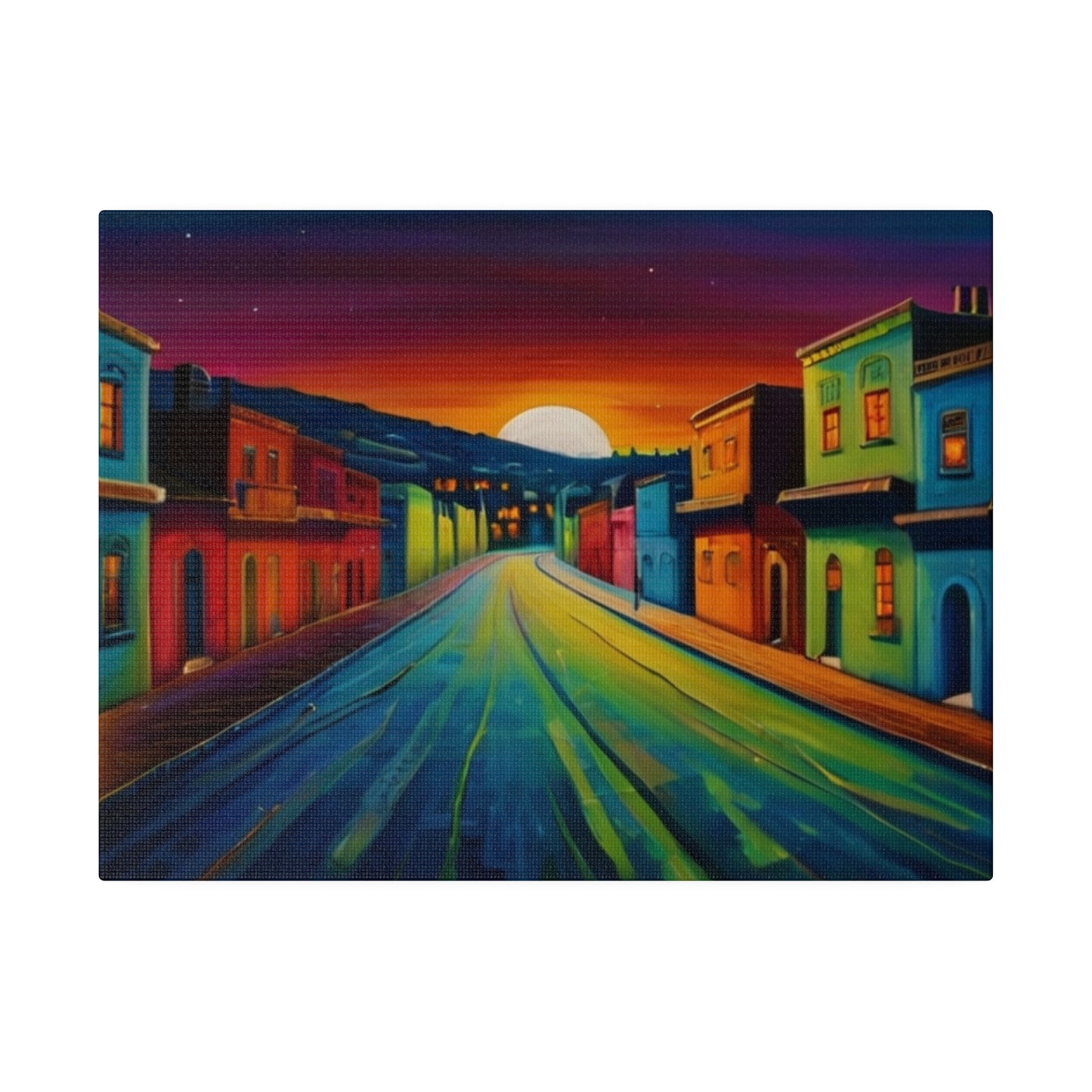 Colourful Deserted Town - Matte Canvas, Stretched, 0.75"