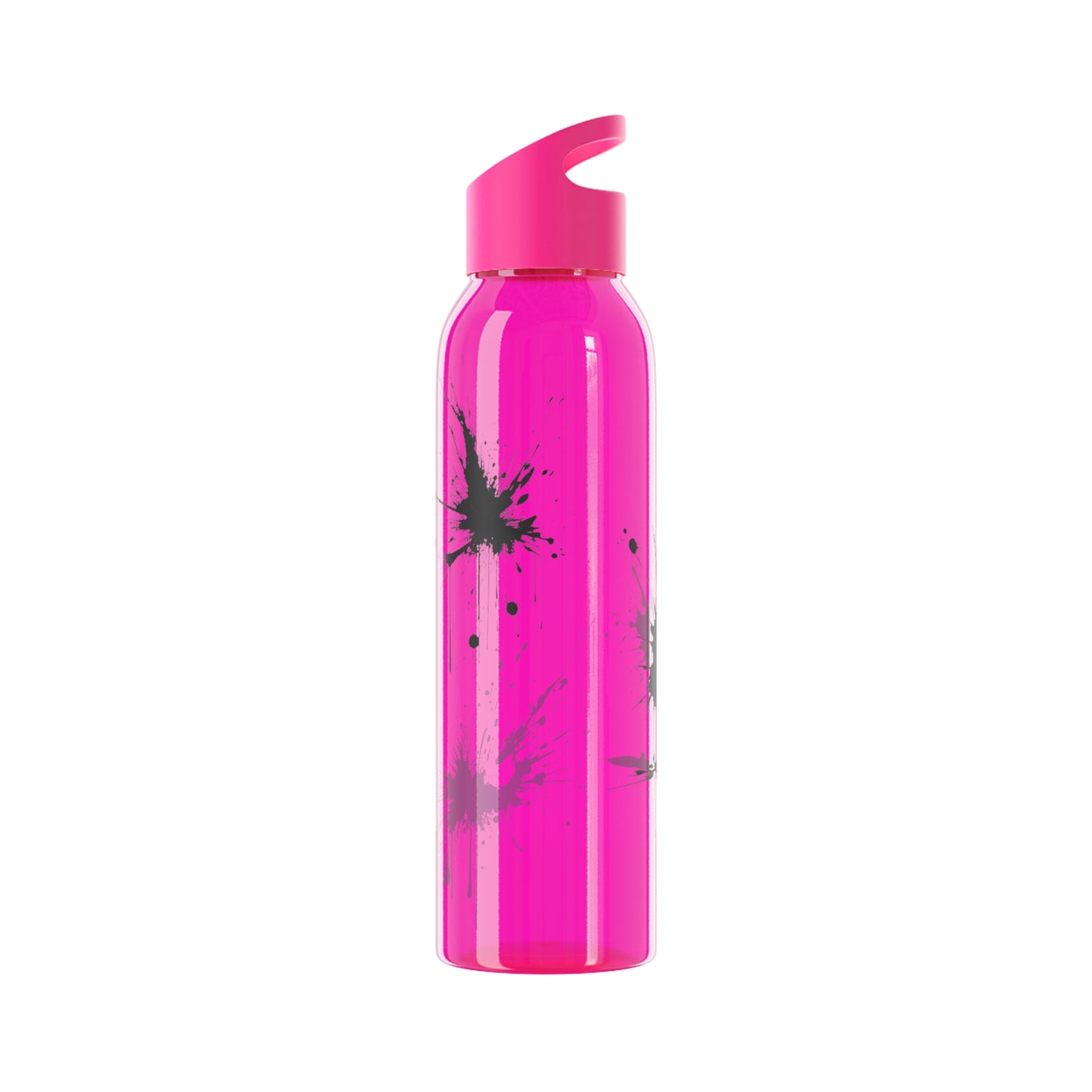 Black Paint Splatter - Sky Water Bottle