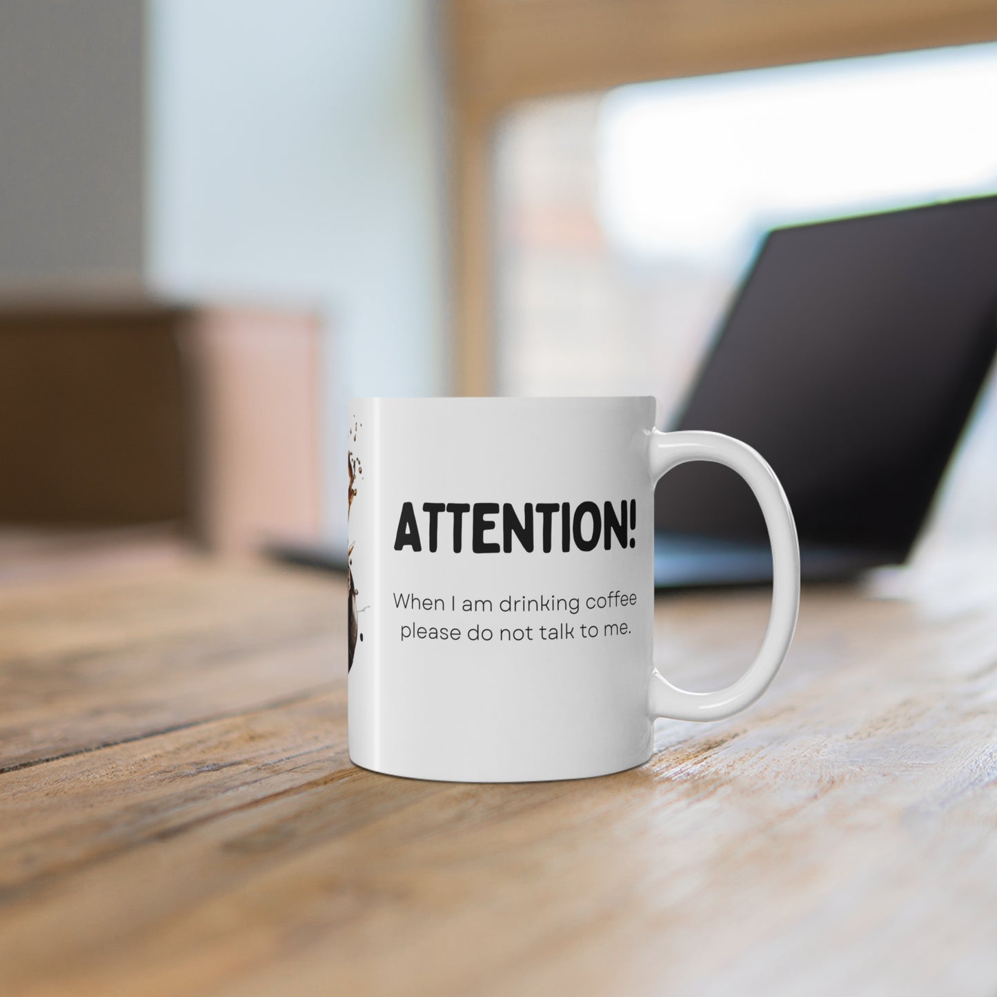 Coffee Attention Mug - Ceramic Coffee Mug 11oz