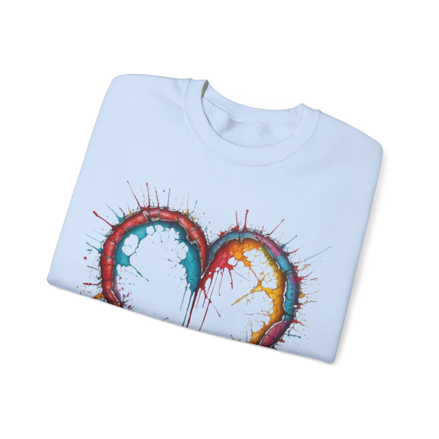 Hollow Colourful Messy Love Heart - Unisex Heavy Sweatshirt