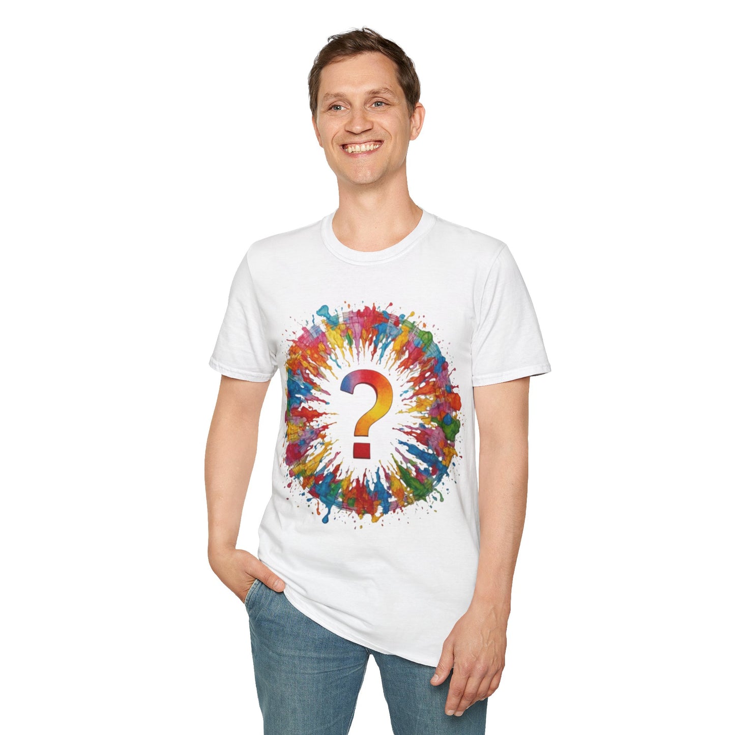 Colourful Messy Question Mark - Unisex T-Shirt