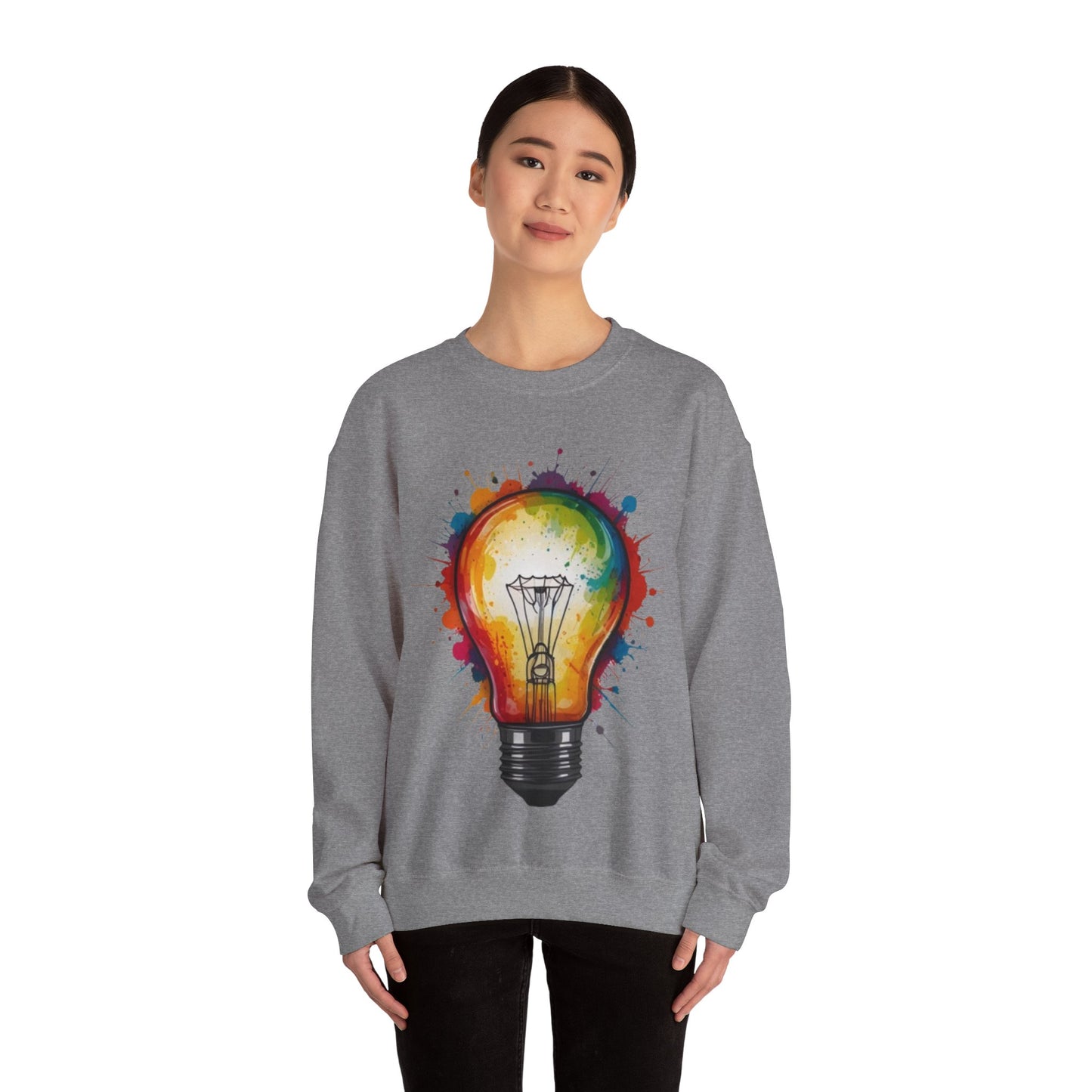 Colourful Lightbulb - Unisex Crewneck Sweatshirt