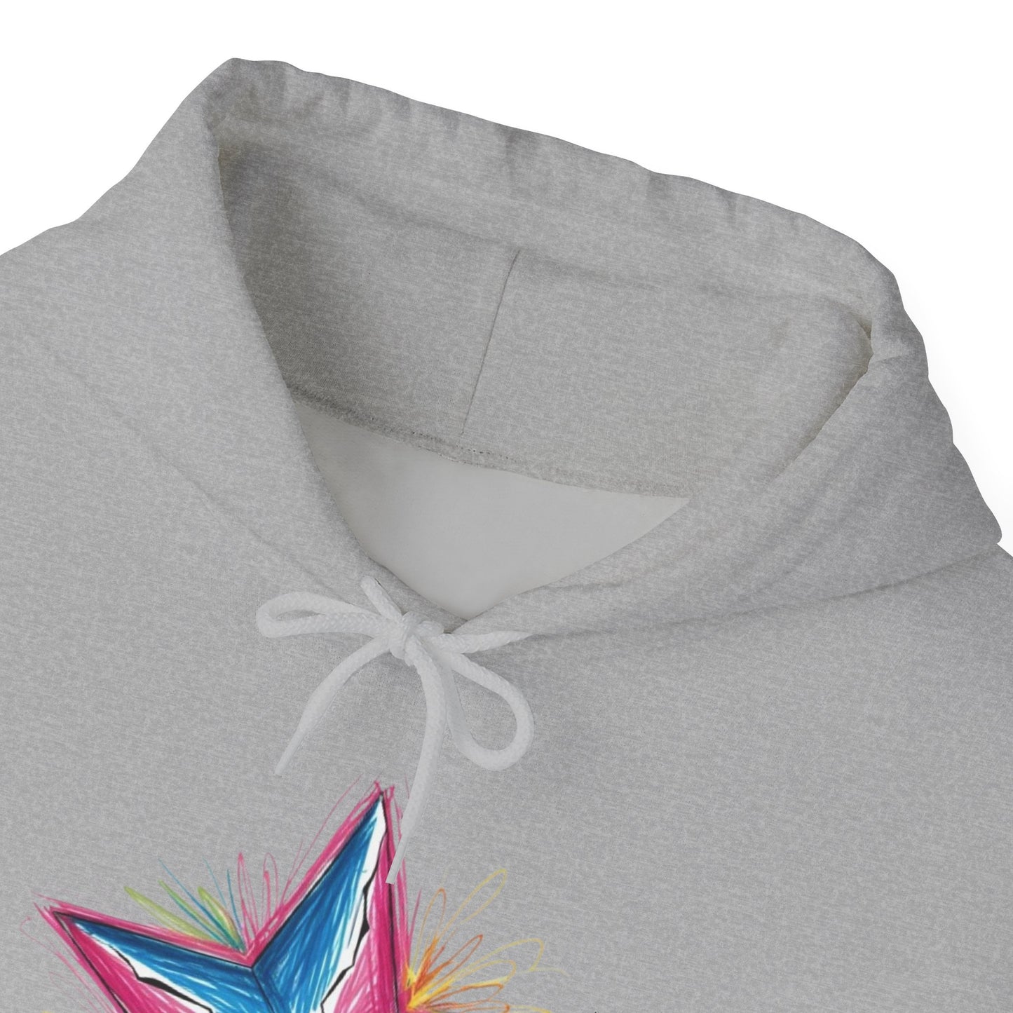 Vibrant Coloured Messy Star - Unisex Hooded Sweatshirt