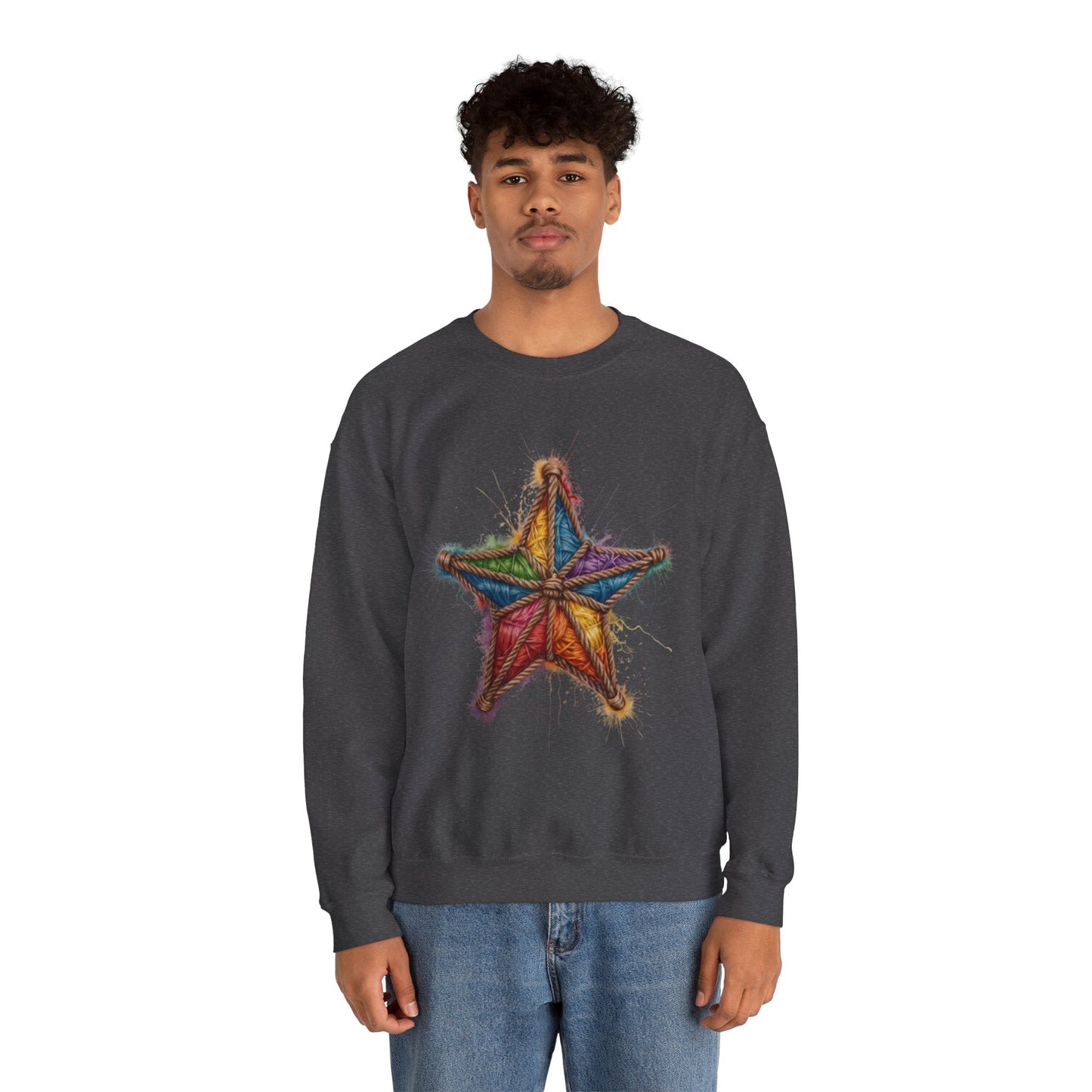 Multicoloured Star Rope Pattern - Unisex Crewneck Sweatshirt