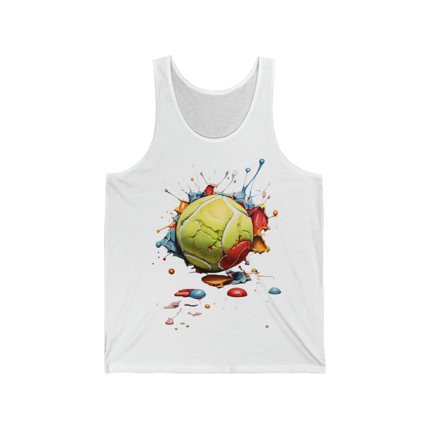 Messy Colourful Tennis Ball - Unisex Jersey Tank