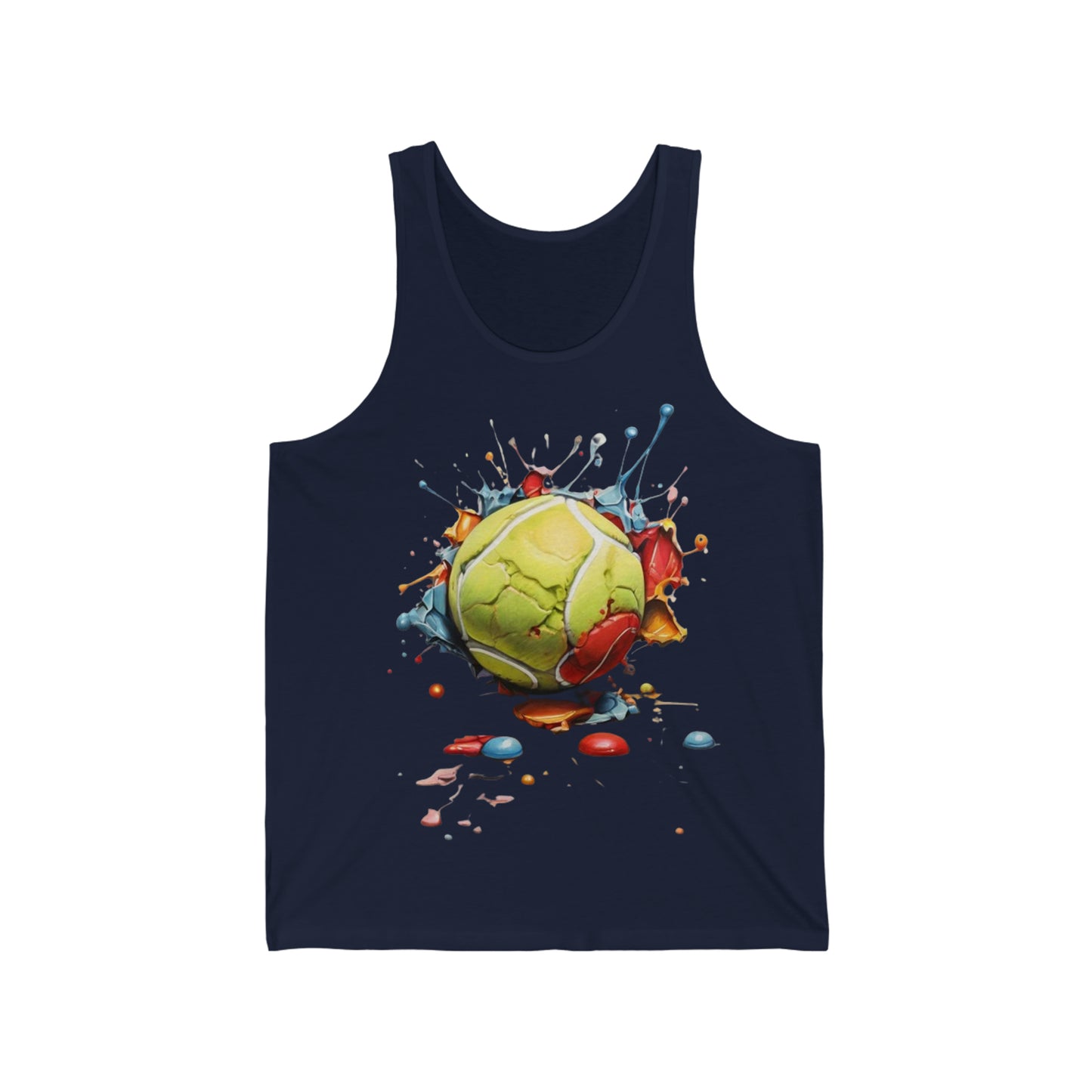 Messy Colourful Tennis Ball - Unisex Jersey Tank