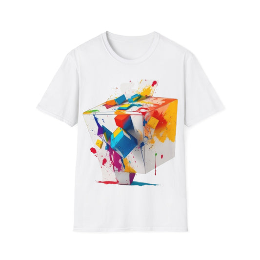 Messy Colourful 3D Cube - Unisex T-Shirt