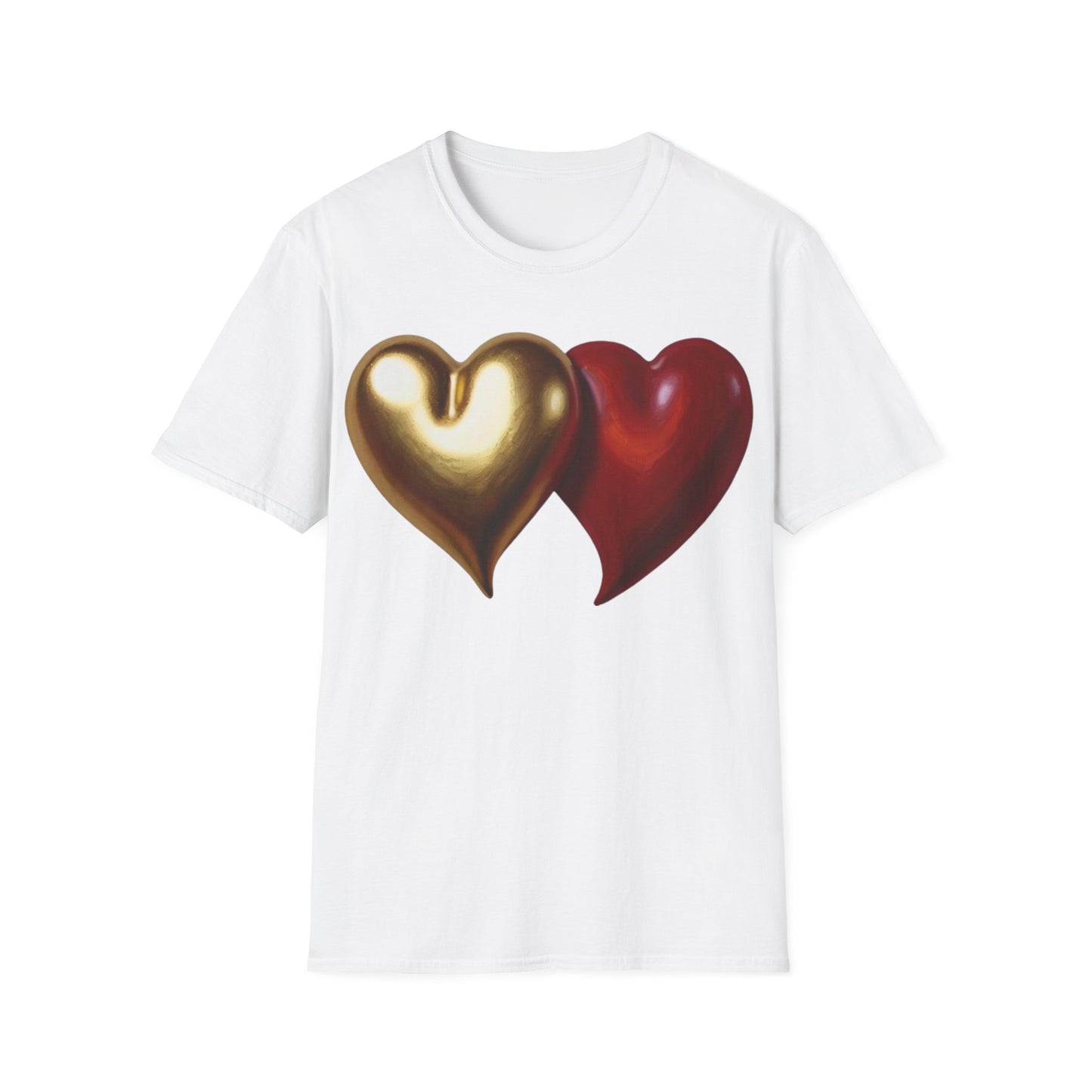 Gold And Red Love Heart - Unisex T-Shirt