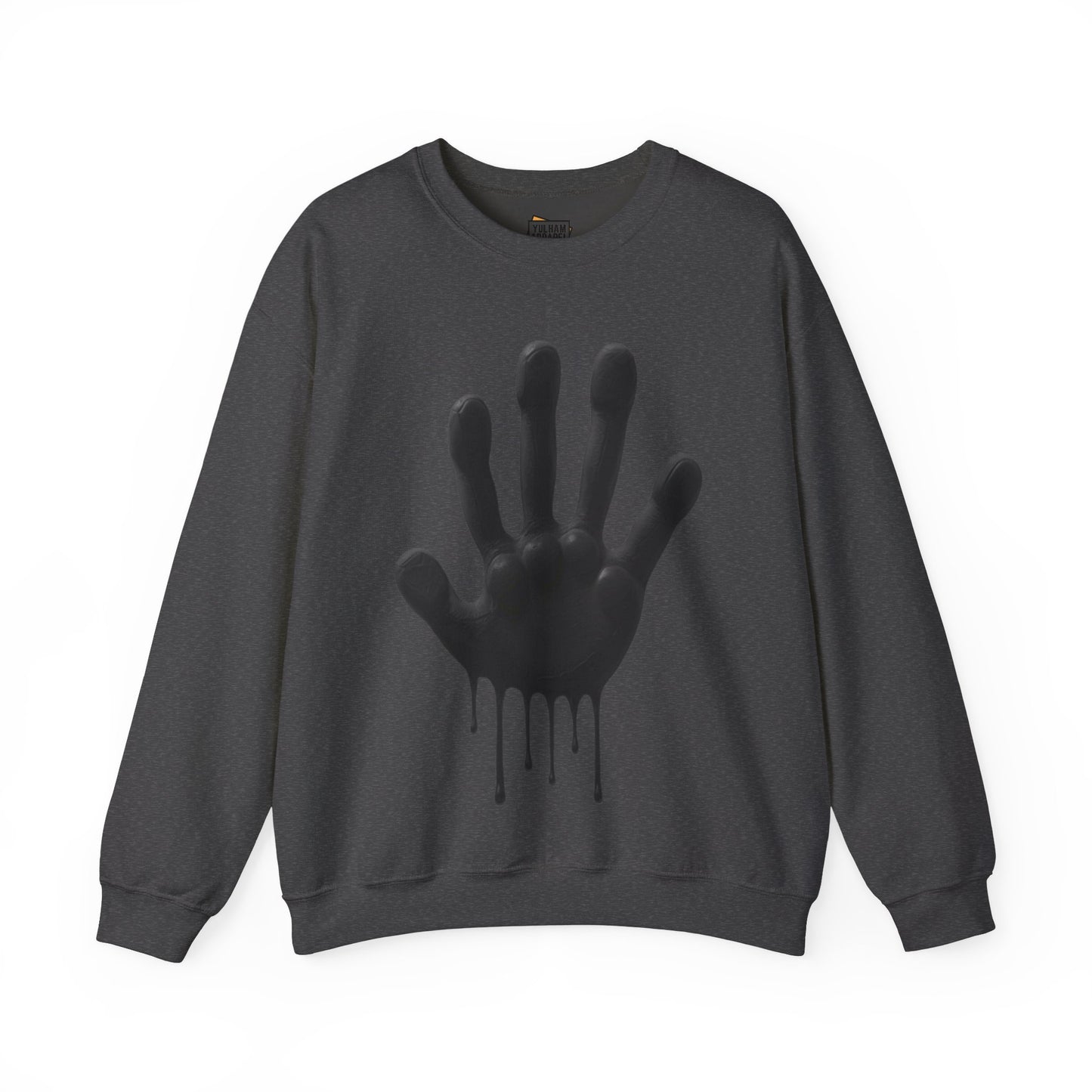 Black Hand Print - Unisex Crewneck Sweatshirt