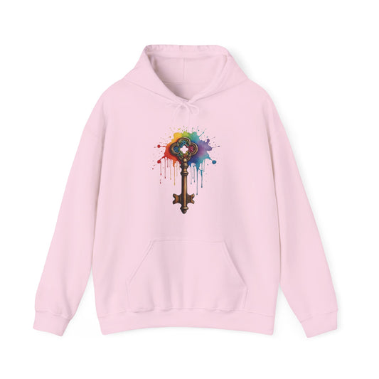 Colourful Messy Skeleton Key - Unisex Hooded Sweatshirt