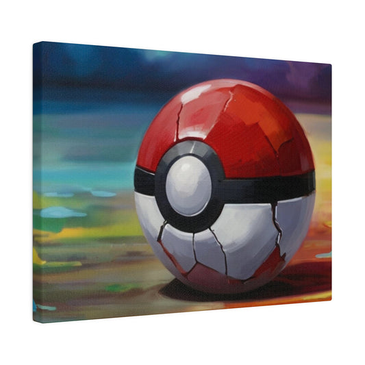 Cracked Poke-Ball - Matte Canvas, Stretched, 0.75"