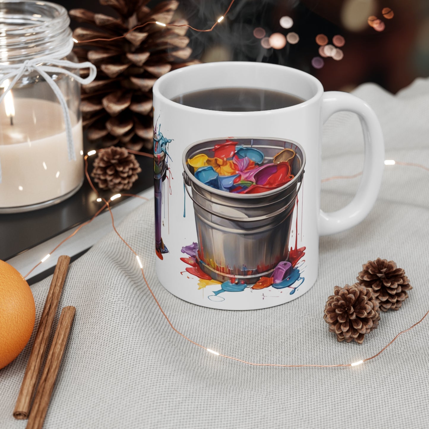 Messy Colourful Bucket's Mug - Ceramic Coffee Mug 11oz
