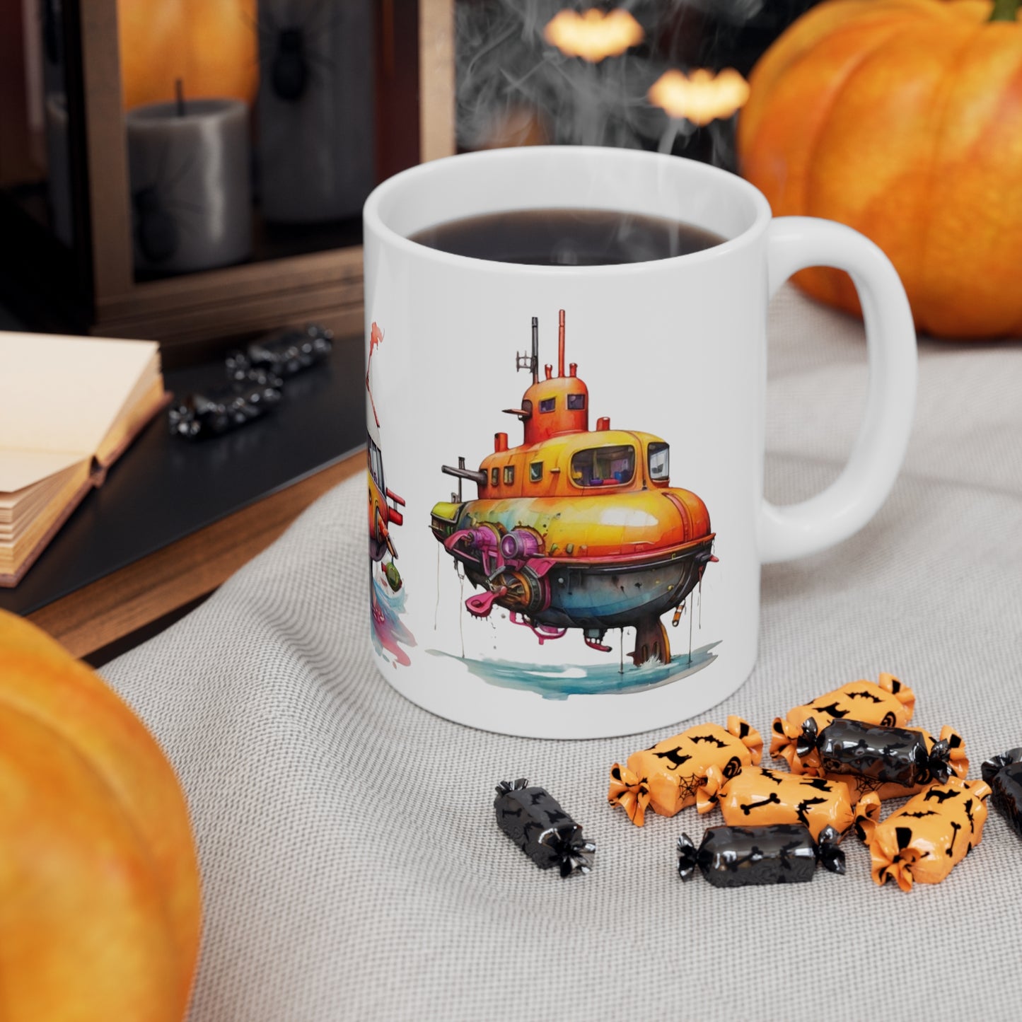 Colourful Submarines Mug - Ceramic Coffee Mug 11oz