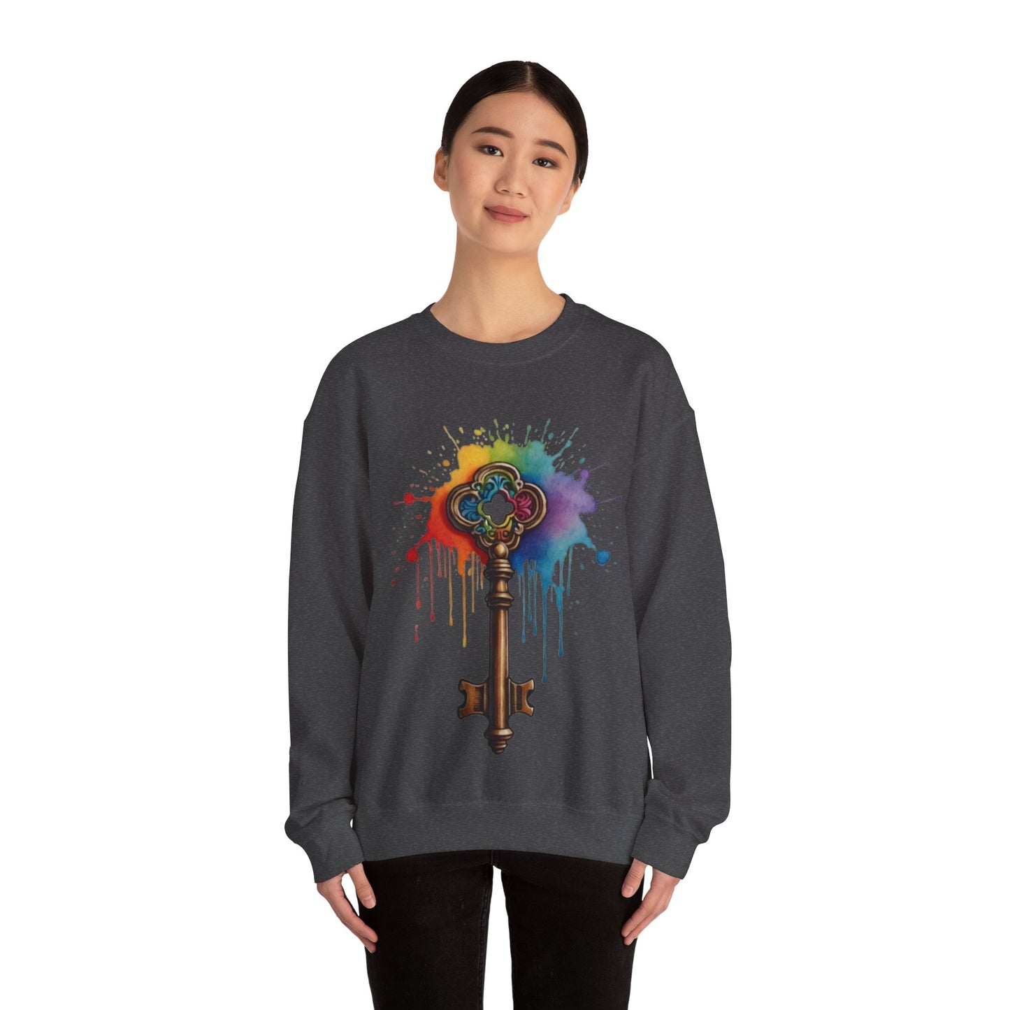 Colourful Messy Skeleton Key - Unisex Crewneck Sweatshirt