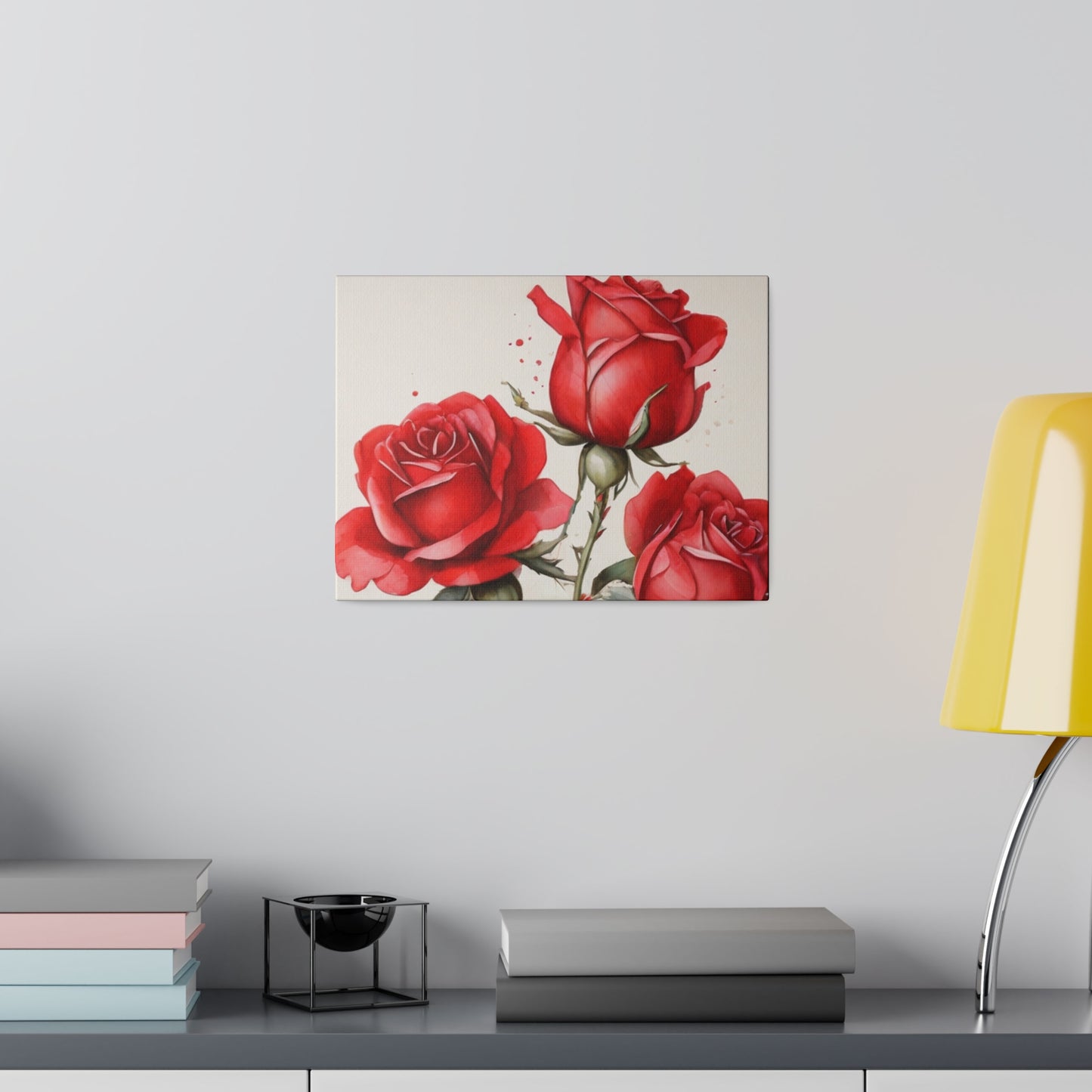 Red Rose Trio - Matte Canvas, Stretched, 0.75"