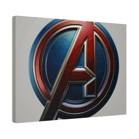 Avengers Logo, Red and Blue - Matte Canvas, Stretched, 0.75"