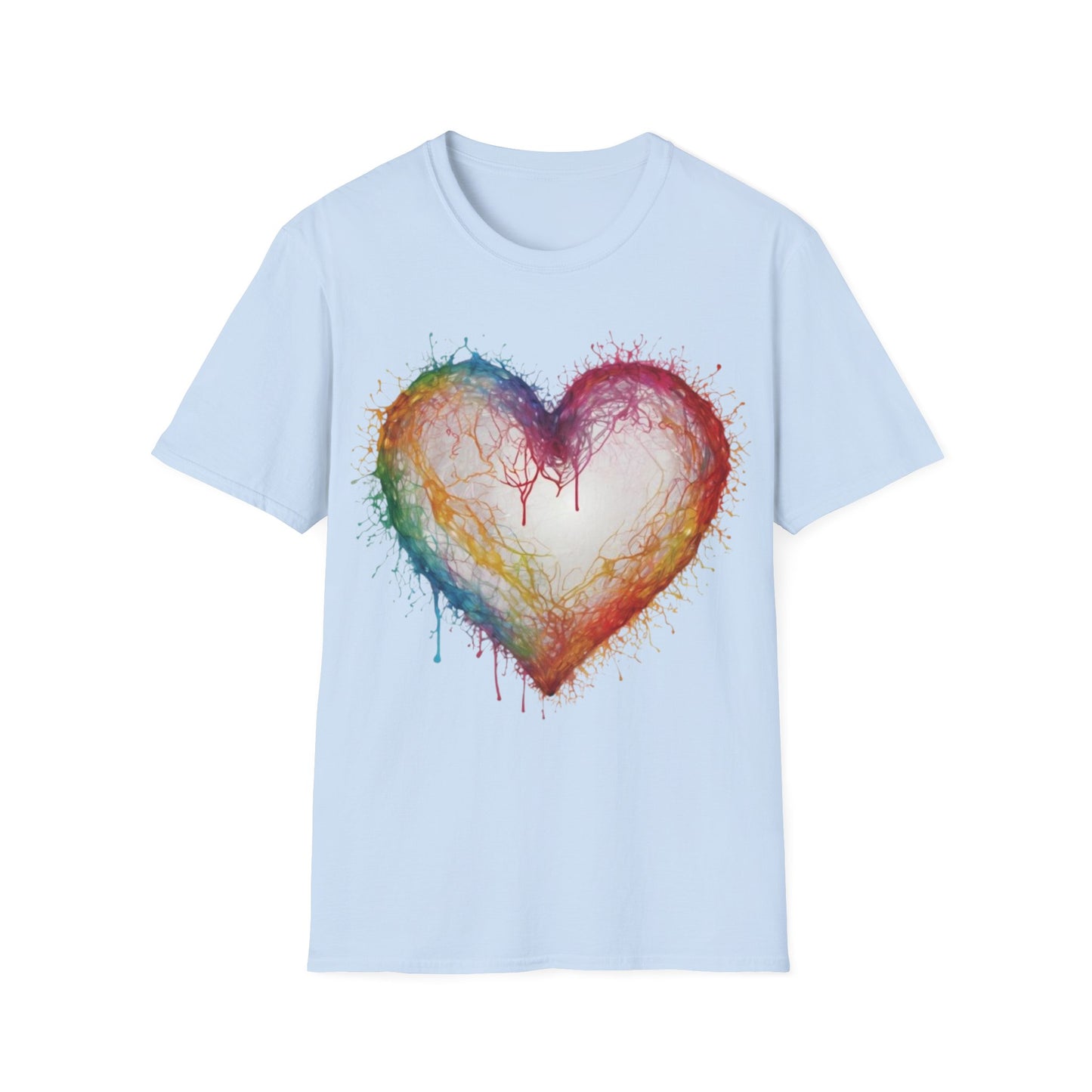 Transparent Colourful Love Heart - Unisex T-Shirt