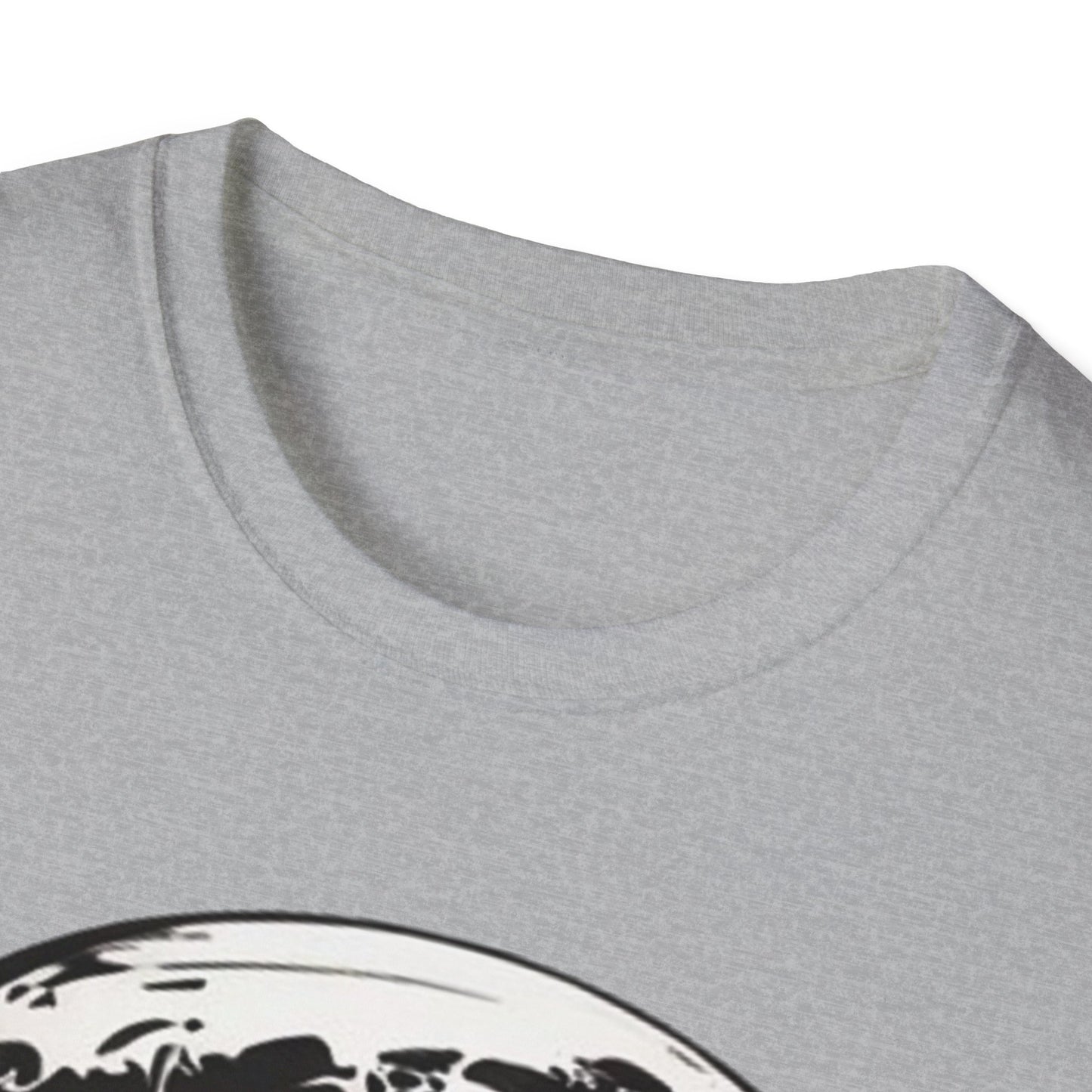 Black and White Earth Sphere Sketch - Unisex T-Shirt