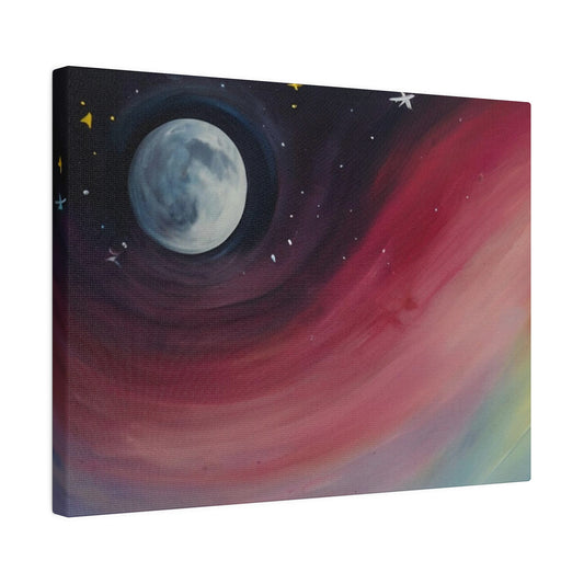 Colourful Moon and Stars - Matte Canvas, Stretched, 0.75"