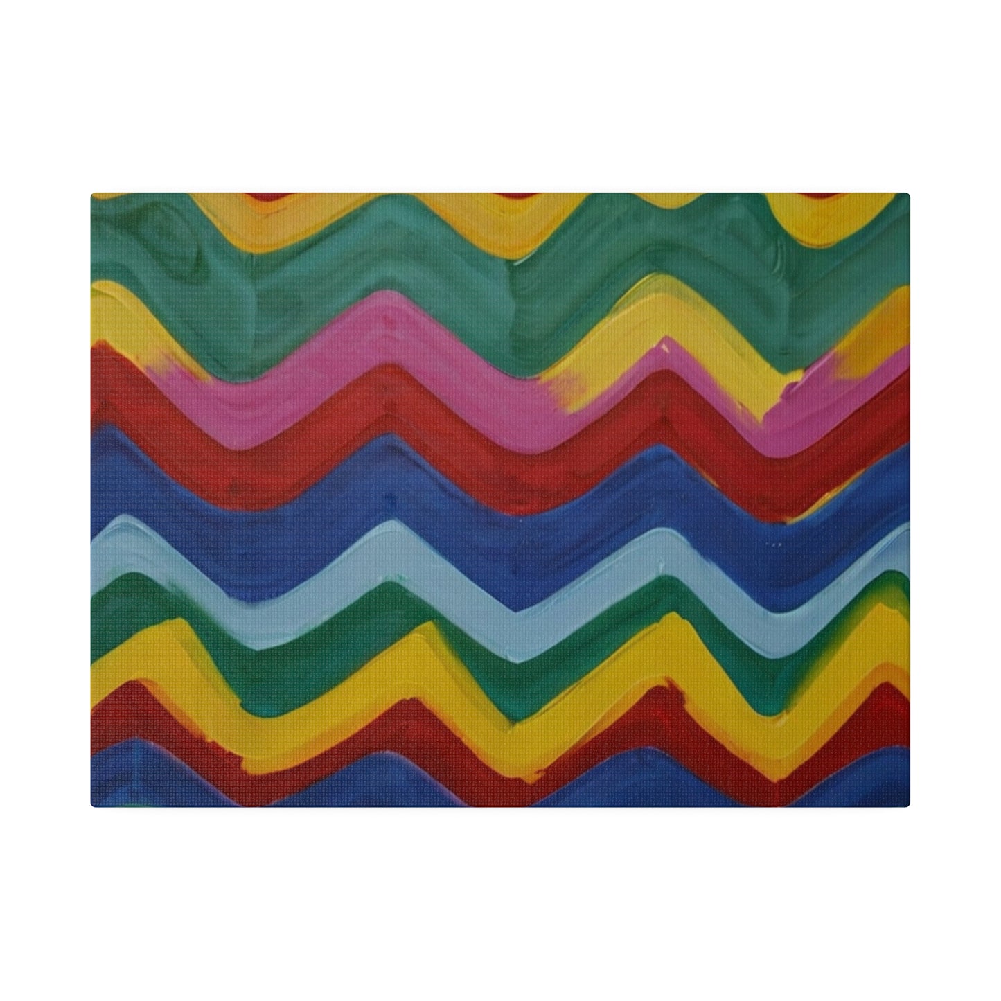 Colourful Paint Zigzags Canvas - Matte Canvas, Stretched, 0.75"