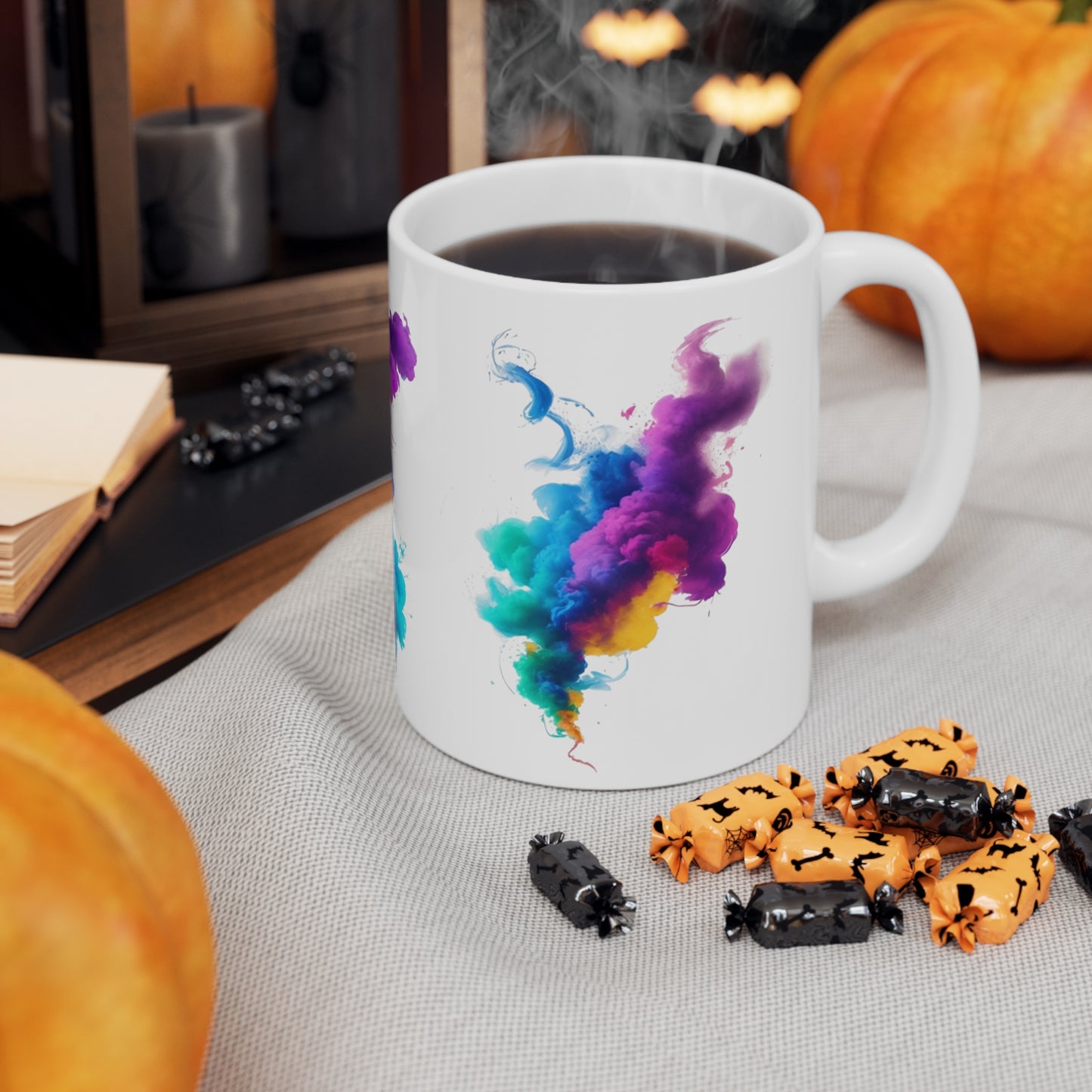 Colourful Smoke Art Mug - Ceramic Coffee Mug 11oz