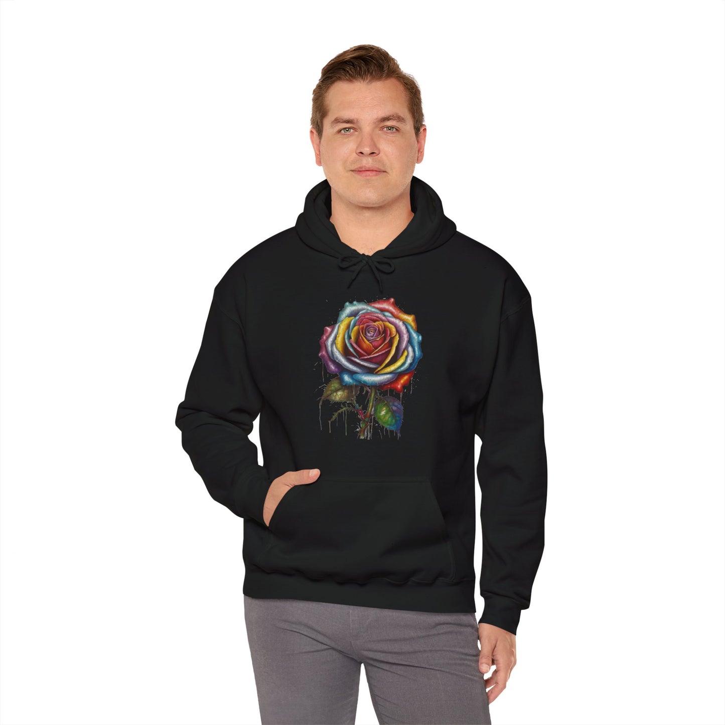 Messy Multicoloured Rose - Unisex Hooded Sweatshirt