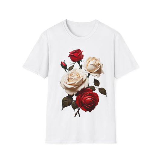 Red and White Roses - Unisex T-Shirt