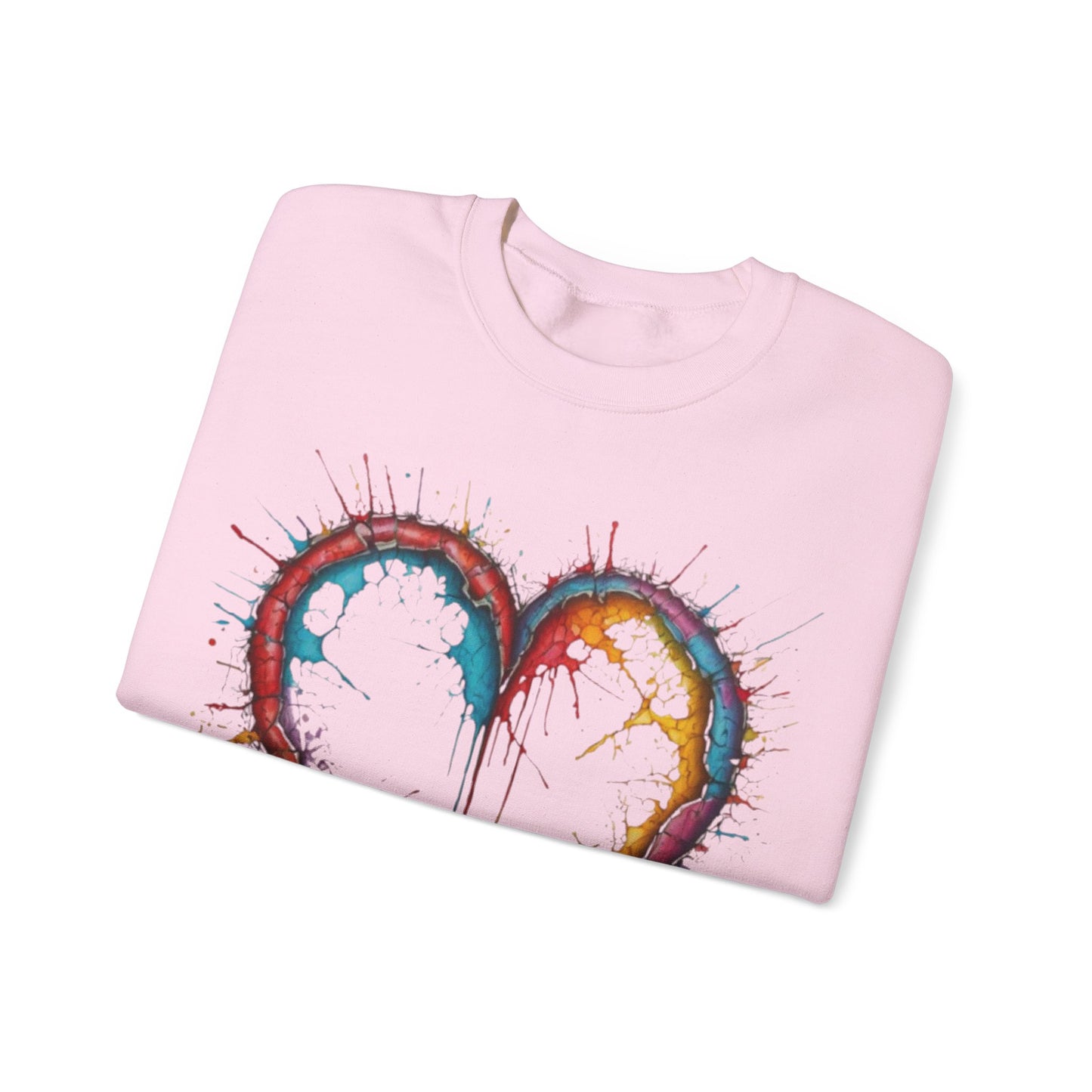 Hollow Colourful Messy Love Heart - Unisex Heavy Sweatshirt