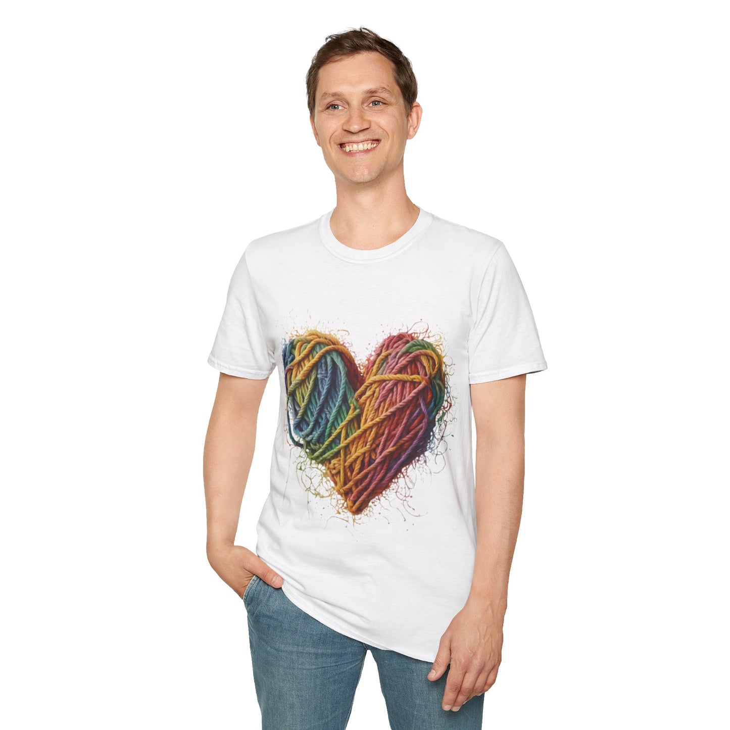 Multicoloured Ropes Love Heart - Unisex T-Shirt