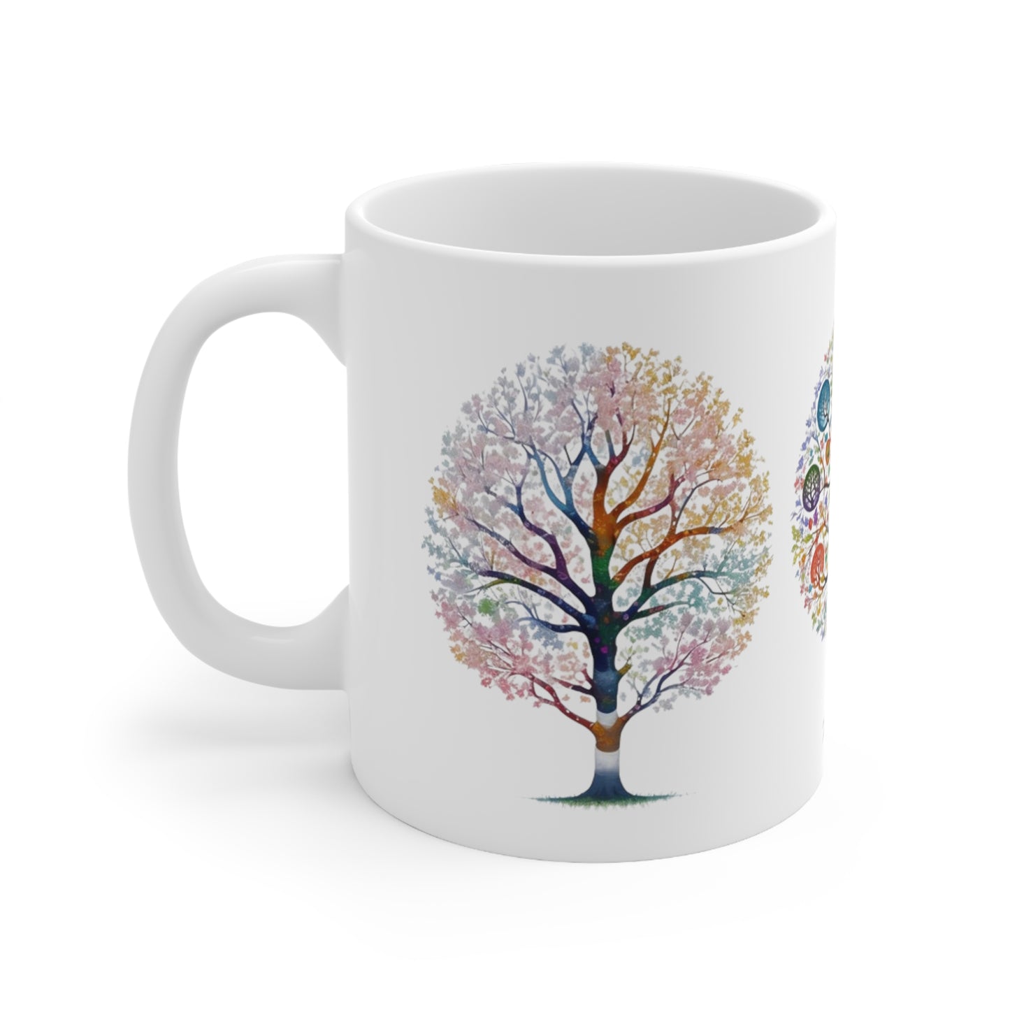 Colourful Trees of Life Painted Mug - Ceramic Coffee Mug 11oz