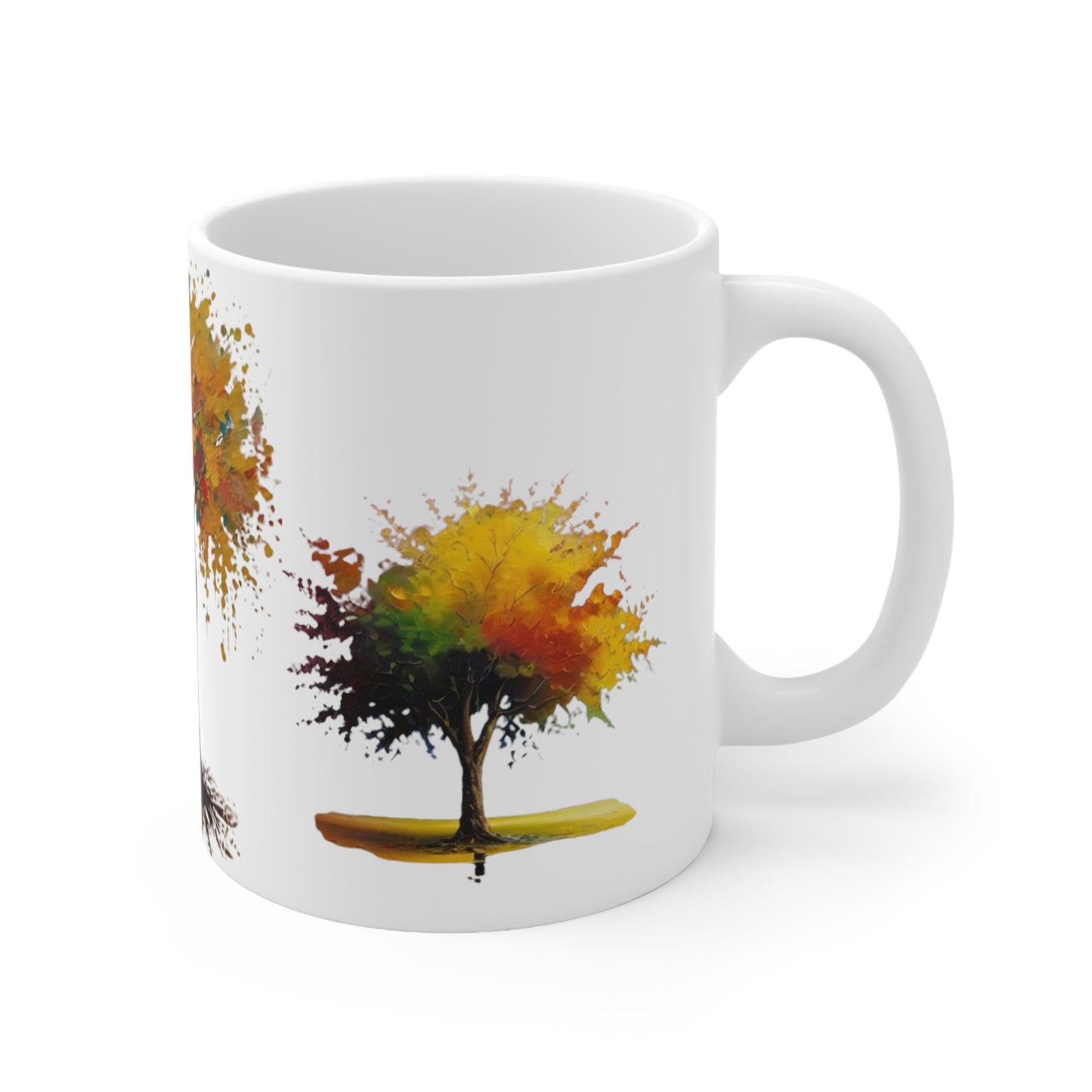 Painted Yellow Trees Art Mug - Ceramic Coffee Mug 11oz