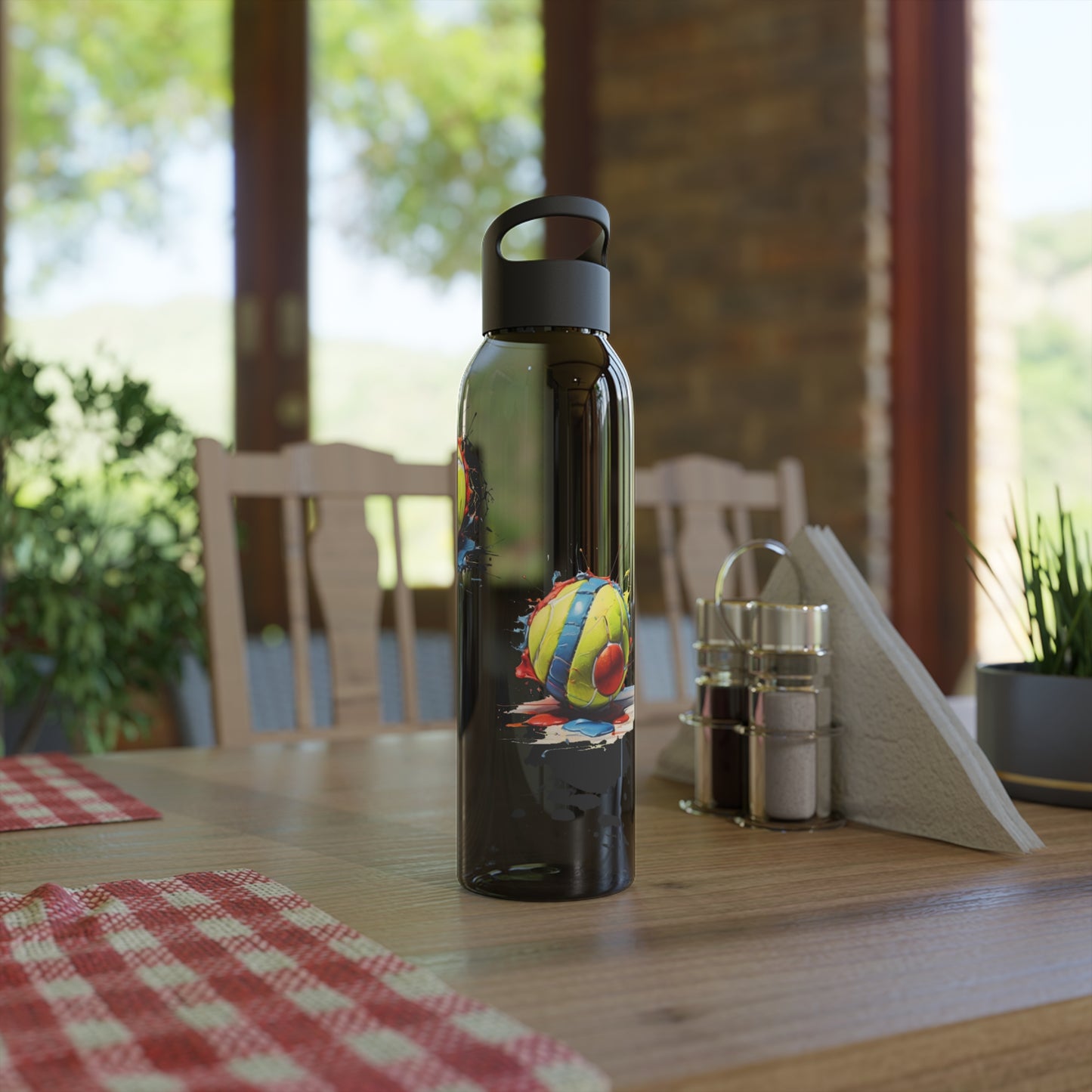 Colourful Messy Tennis Balls - Sky Water Bottle