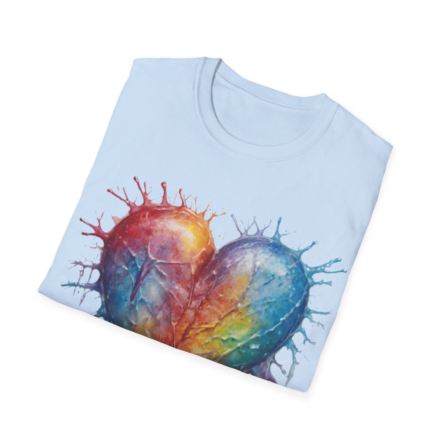 Colourful Messy Frozen Love Heart - Unisex T-Shirt