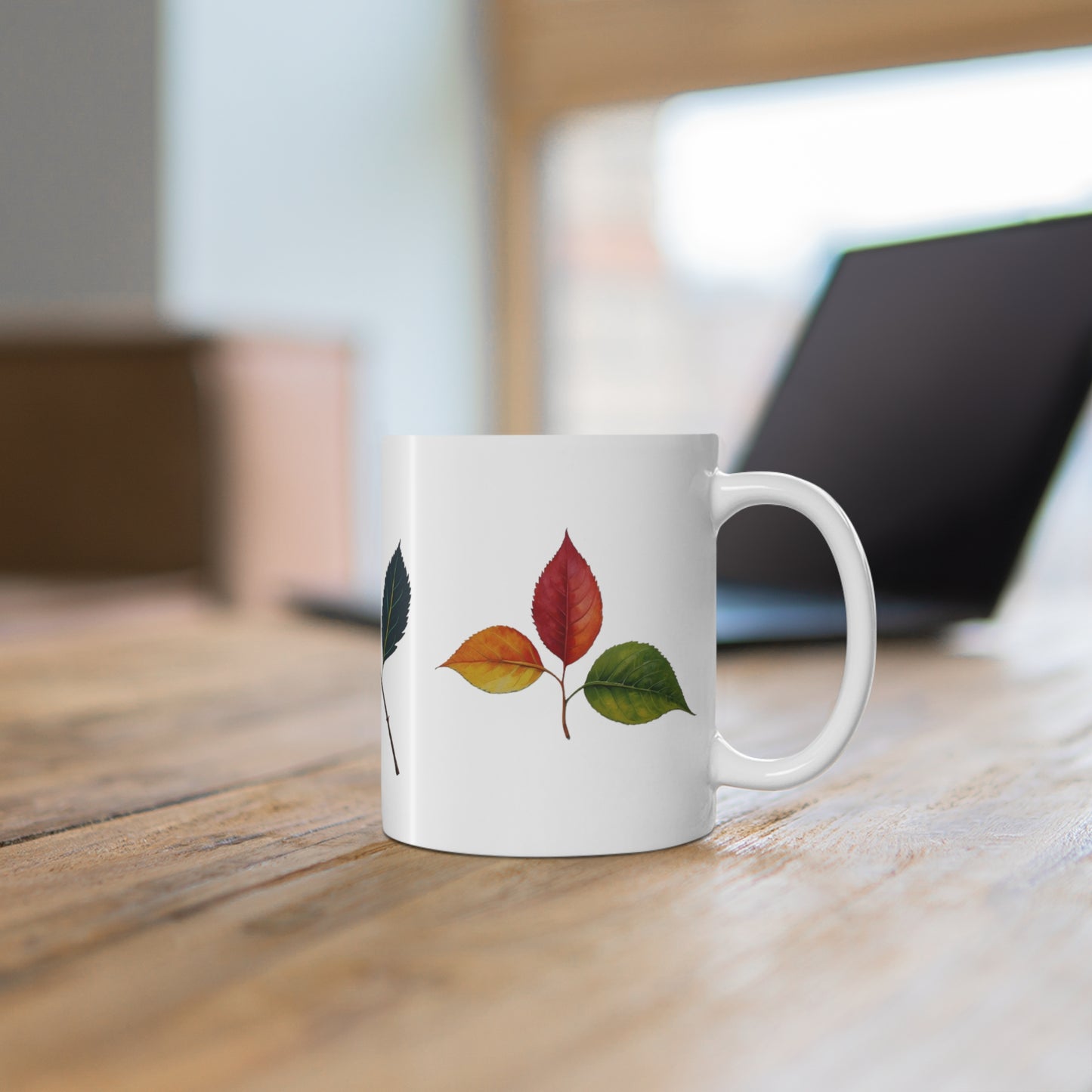 Colourful Ash Leaves Mug - Ceramic Coffee Mug 11oz