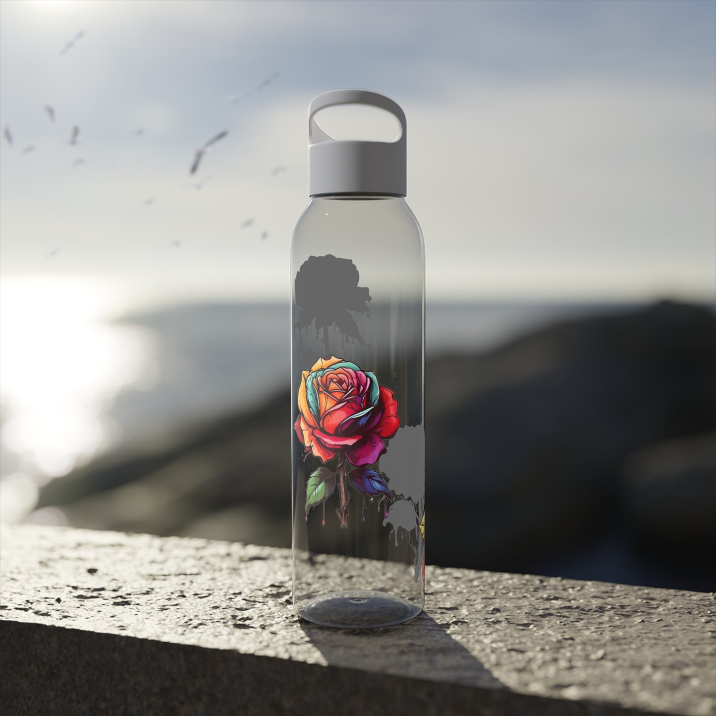 Dying Colourful Roses - Sky Water Bottle