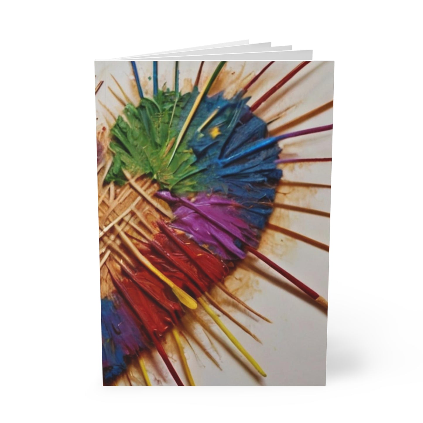 Colourful Toothpicks Love Heart - Softcover Notebook, A5