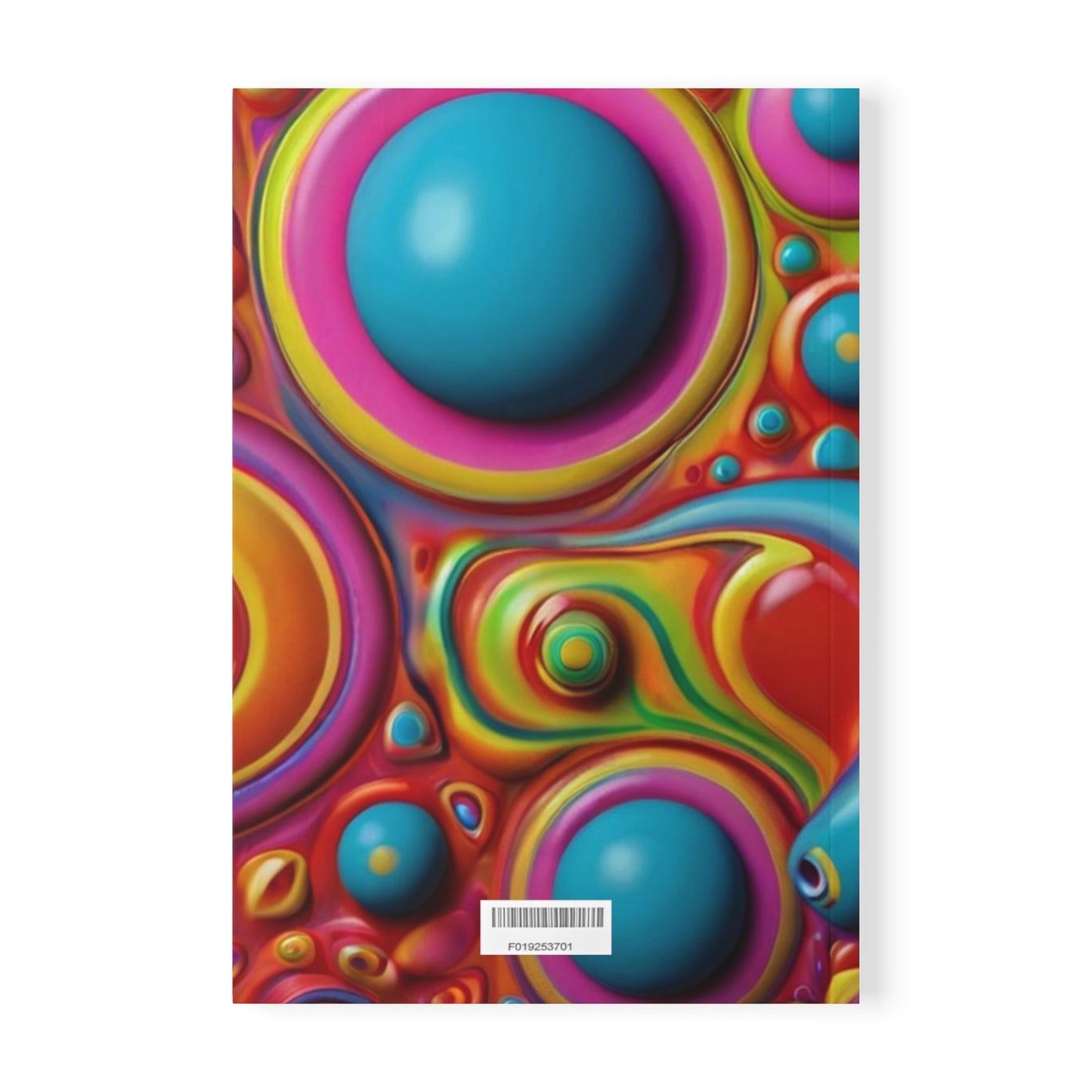 Colourful Trippy Bubbles Art - Softcover Notebook, A5