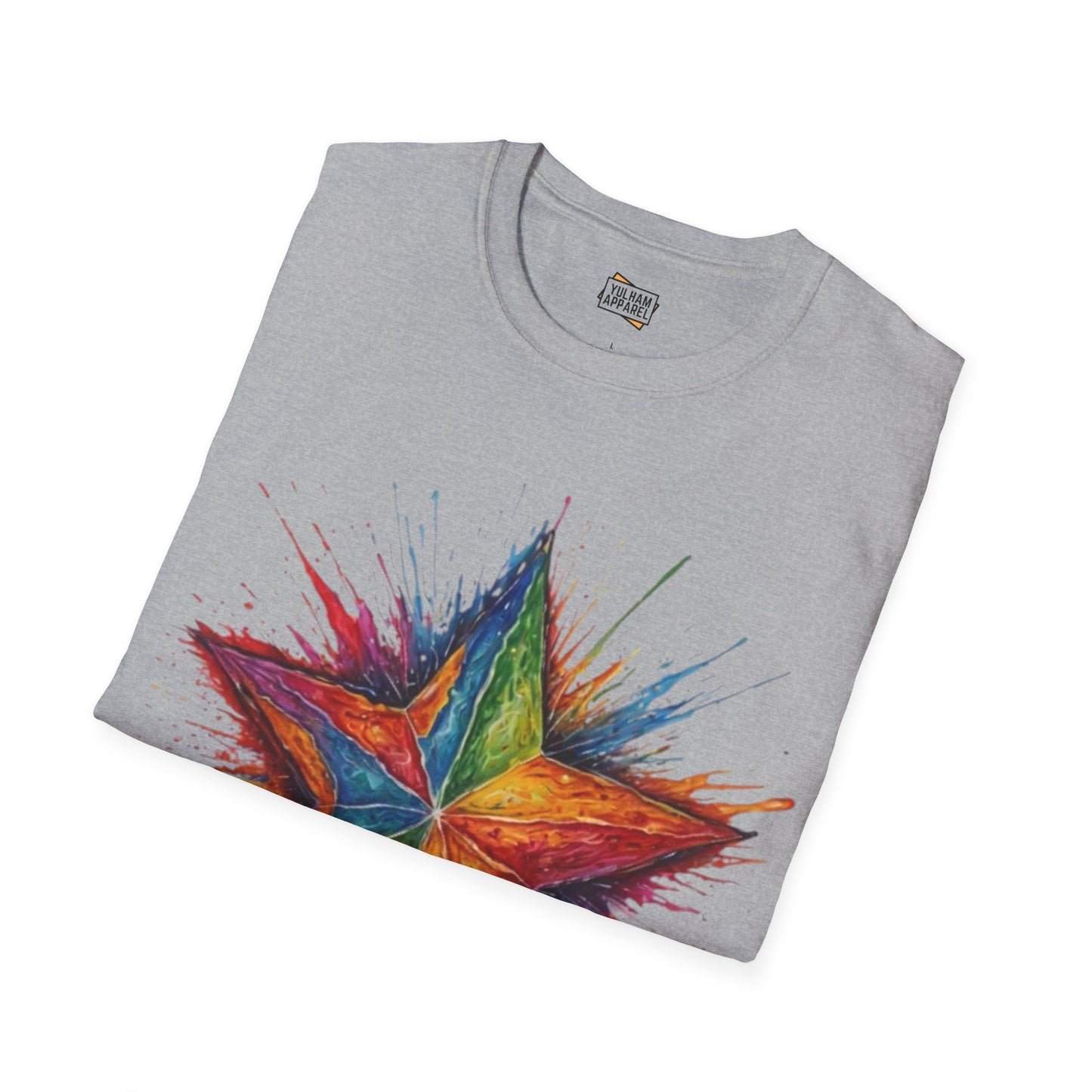 Burning Multicoloured Star - Unisex T-Shirt