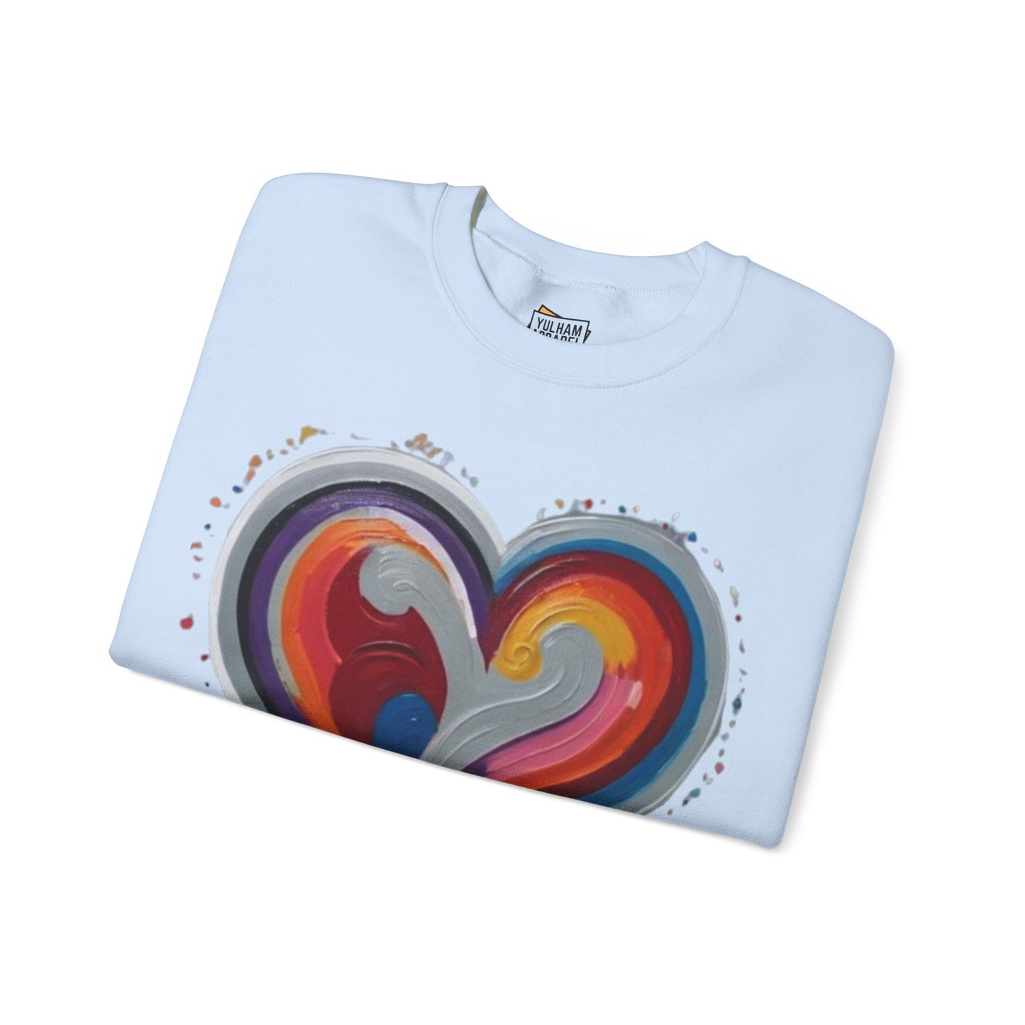 Colourful Grey Love Heart - Unisex Crewneck Sweatshirt