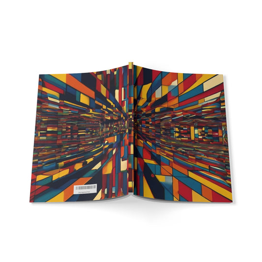 Colourful 2D Abstract Optical Illusion - Softcover Notebook, A5