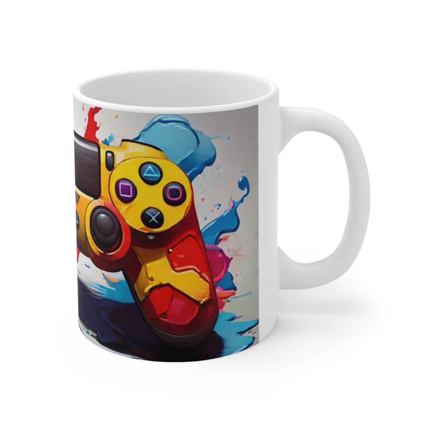 Colourful Splatter PlayStation Artwork Mug - Ceramic Coffee Mug 11oz