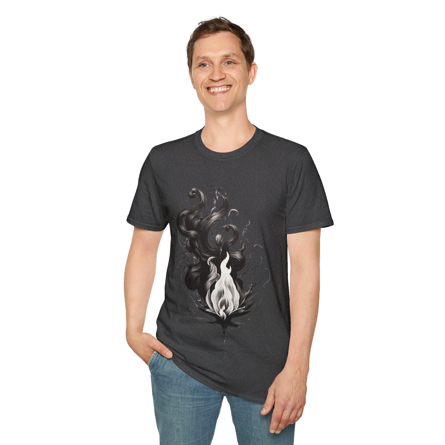 Black and White Flame - Unisex T-Shirt