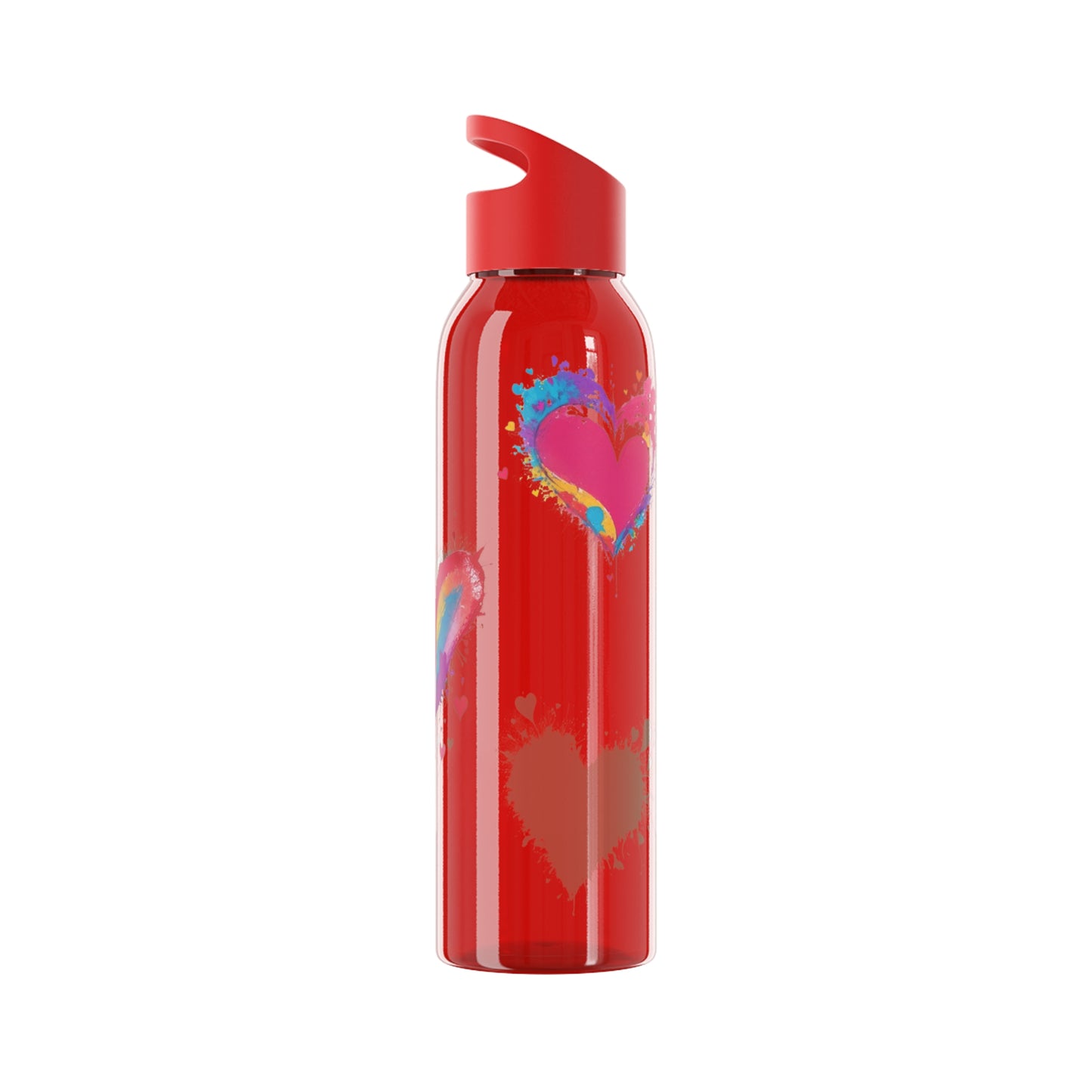 Colourful Love Hearts - Sky Water Bottle