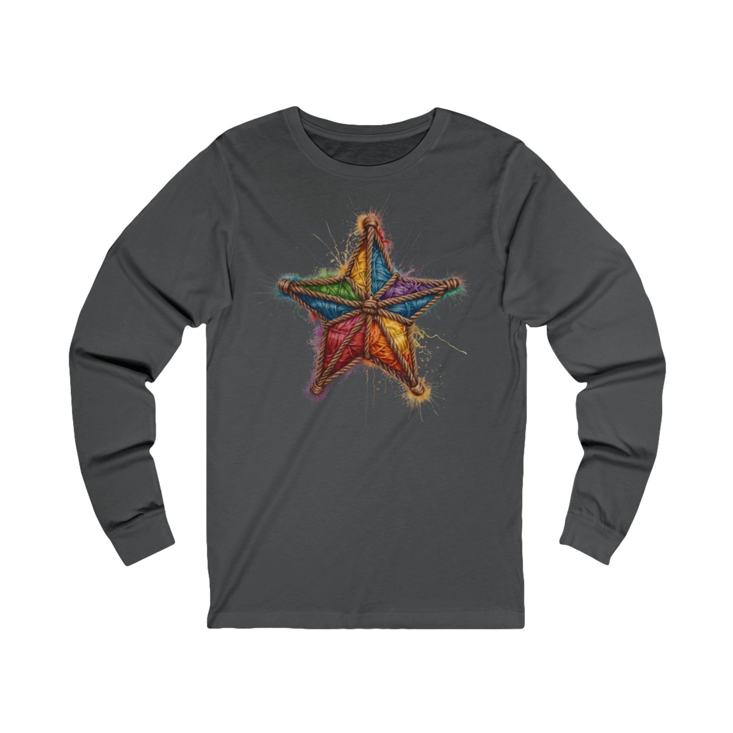 Multicoloured Star Rope Pattern - Unisex Long Sleeve T-Shirt