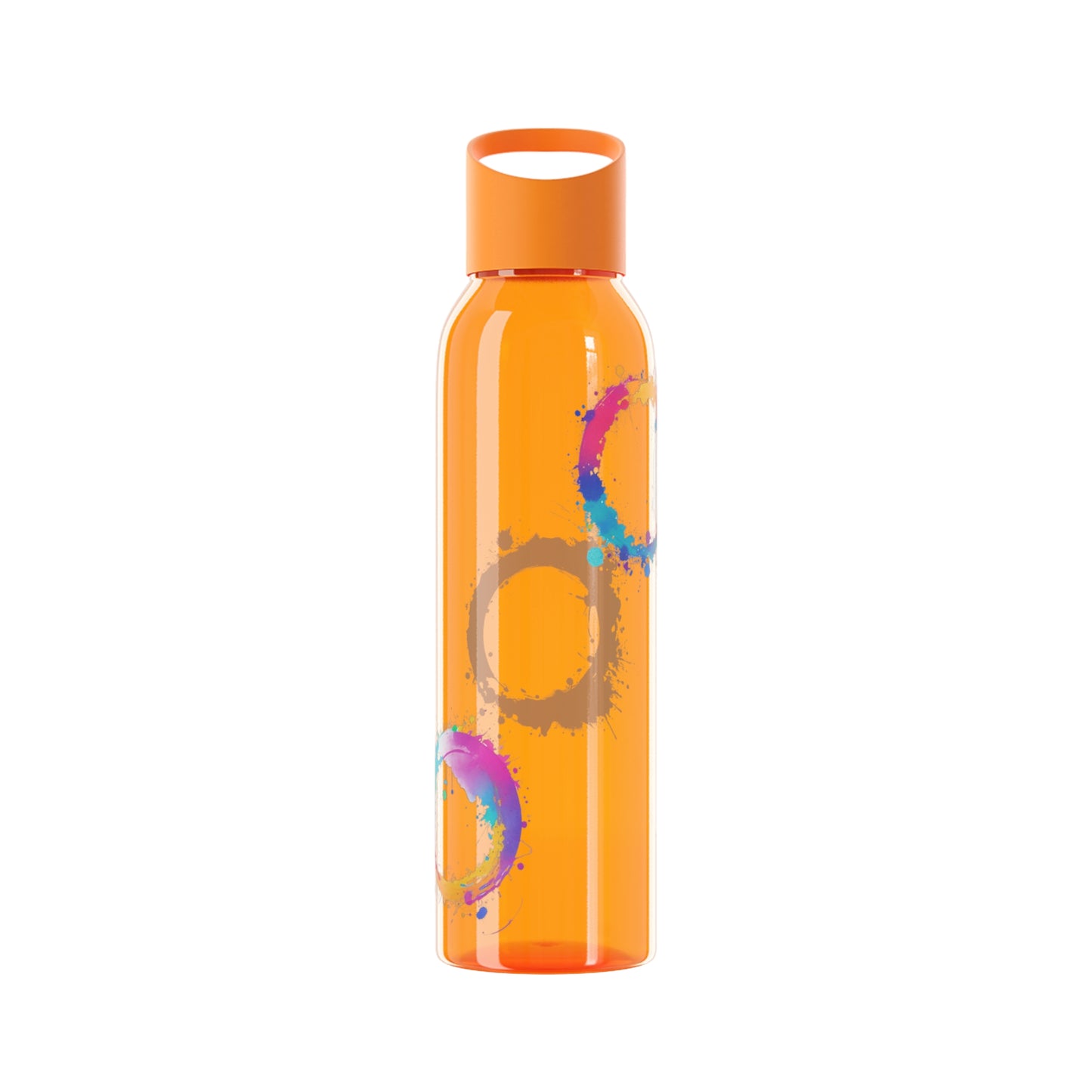 Colourful Circles Paint Art - Sky Water Bottle