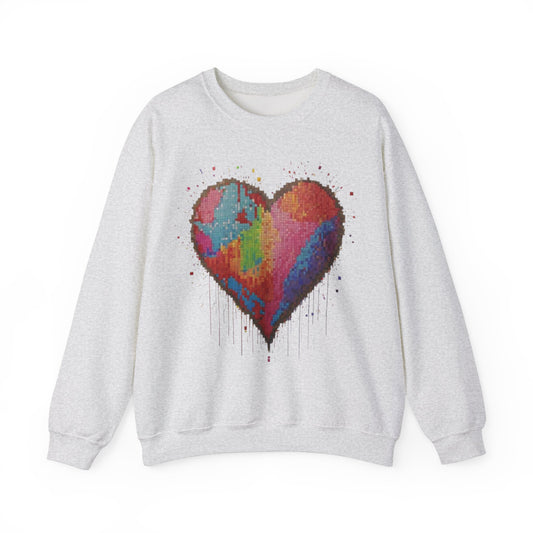 Pixelated Love Heart - Unisex Crewneck Sweatshirt