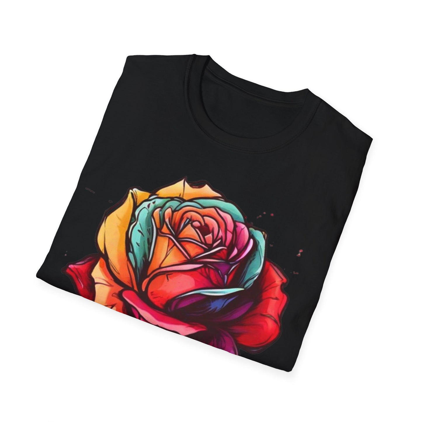 Large Colourful Rose - Unisex T-Shirt