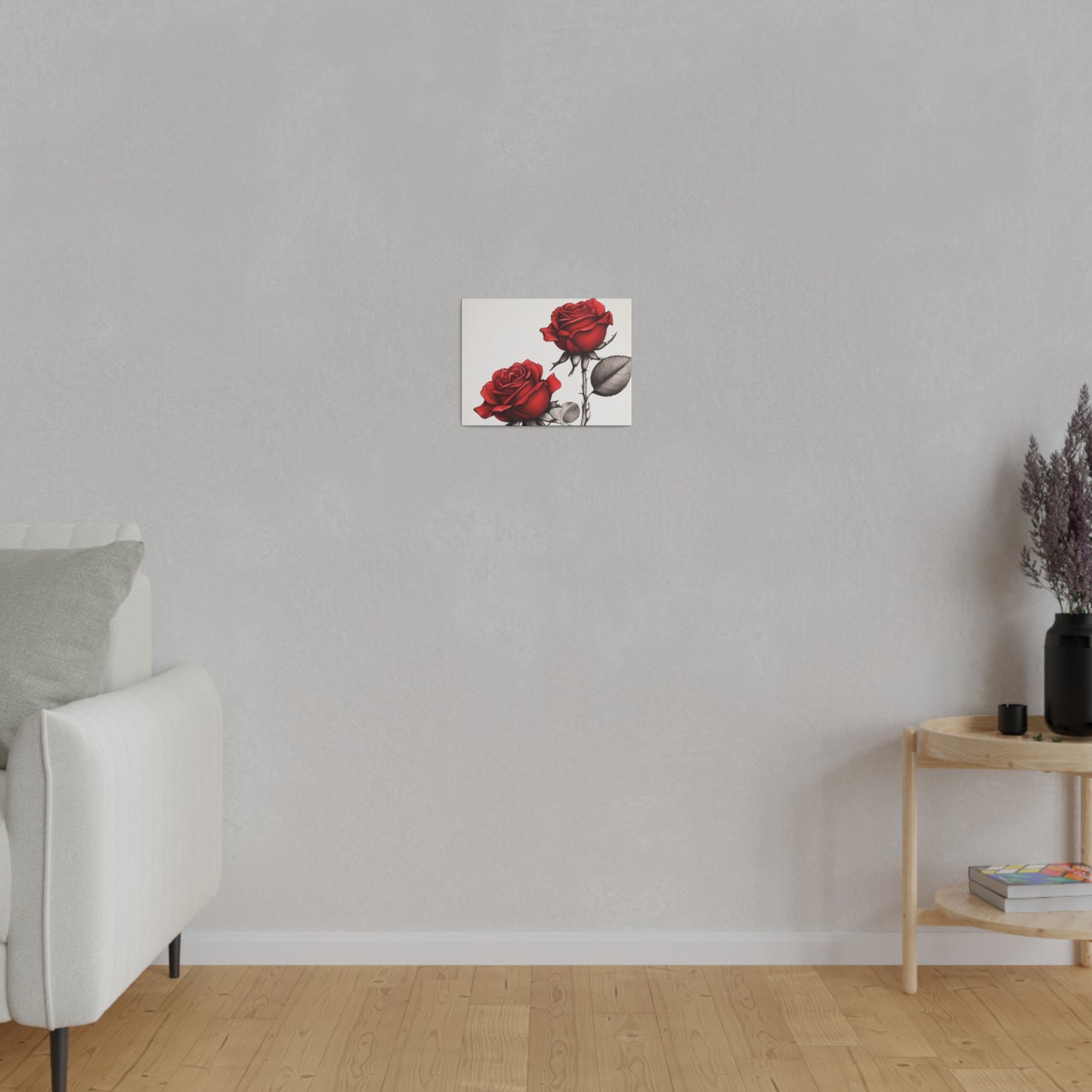 Red Rose Duo - Matte Canvas, Stretched, 0.75"